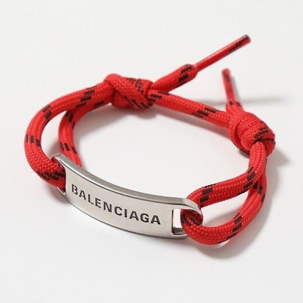 Balenciaga o1bcso1str1024 Size: OS / Plate Bracelet in Red/Black/Silver Size ONE SIZE - 1 Thumbnail