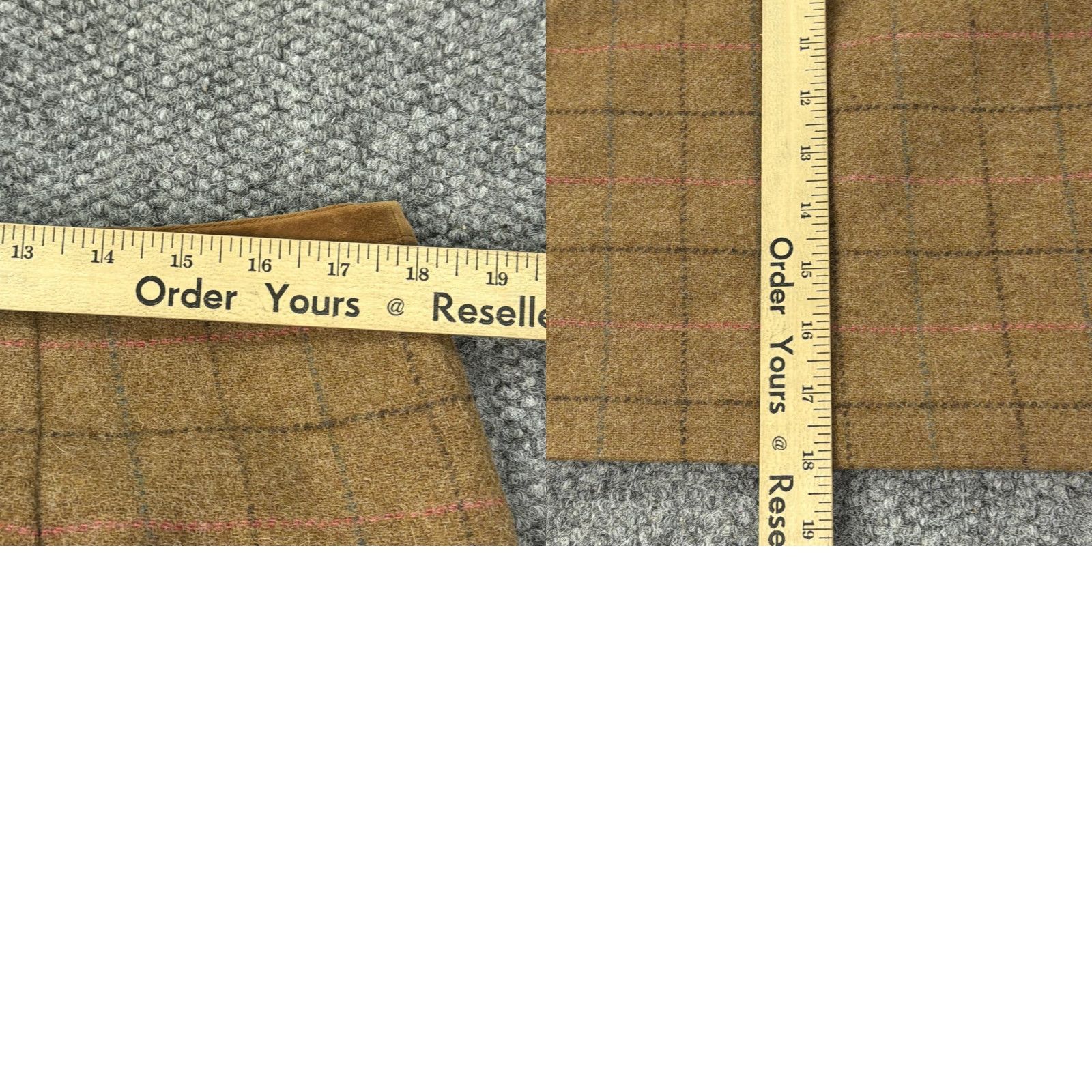 Vintage Joules Skirt 12 Brown Tan Check Wool Blend Pockets Mini X Camilla Womens Size 34" / US 12 / IT 48 - 8 Thumbnail