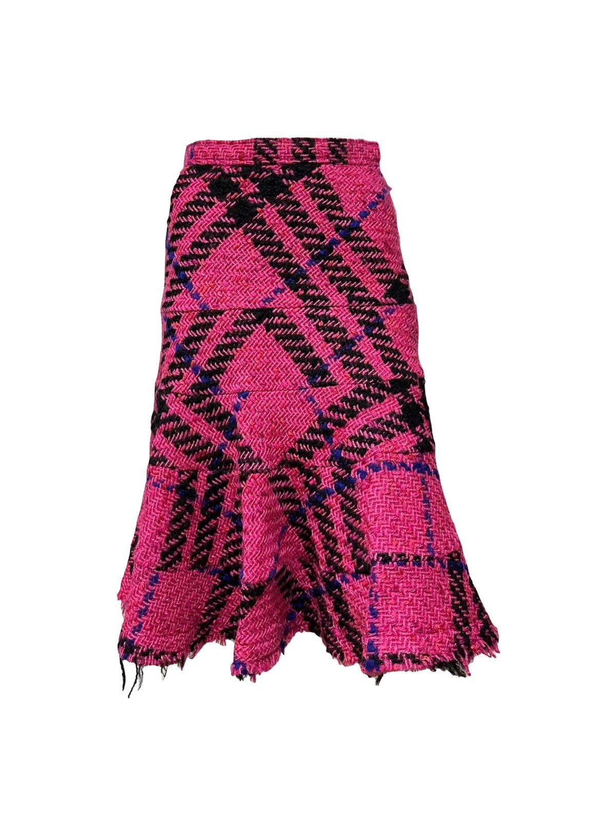 Junya Watanabe JUNYA WATANABE F/W 2001 Check Tweed Flared Midi Skirt Size 27" / US 4 / IT 40 - 1 Thumbnail