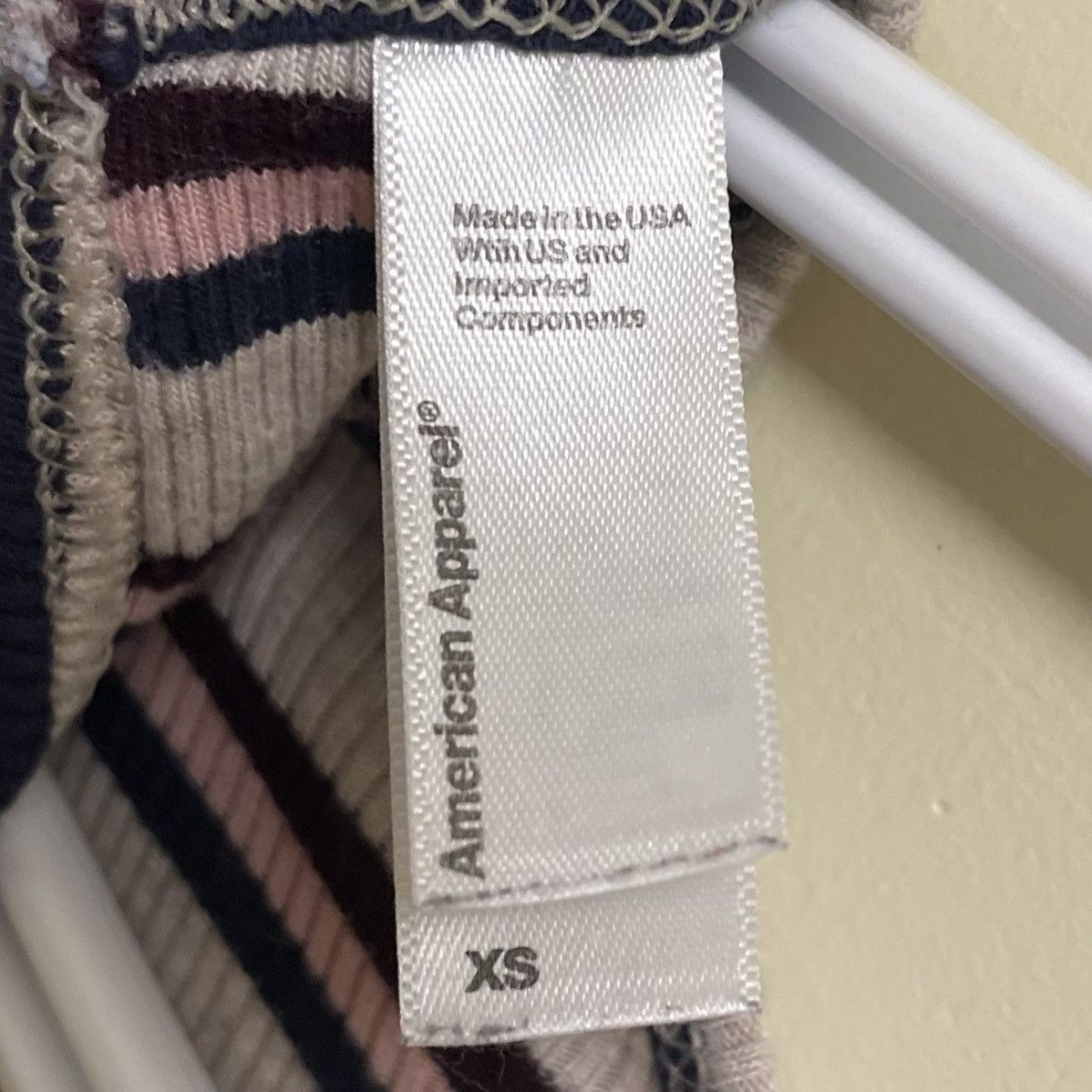 American Apparel American Apparel Pink Striped One Piece Bodysuit LS Shirt Size XS / US 0-2 / IT 36-38 - 6 Thumbnail