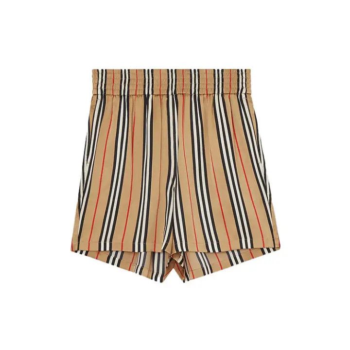 Burberry Burberry Iconic Striped Silk Loose Shorts 0079 Size 30" / US 8 / IT 44 - 1 Thumbnail