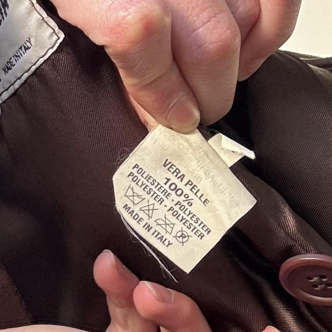 Firenze TRU VTG 90s BROWN LUXE LEATHER COAT Size S / US 4 / IT 40 - 6 Thumbnail