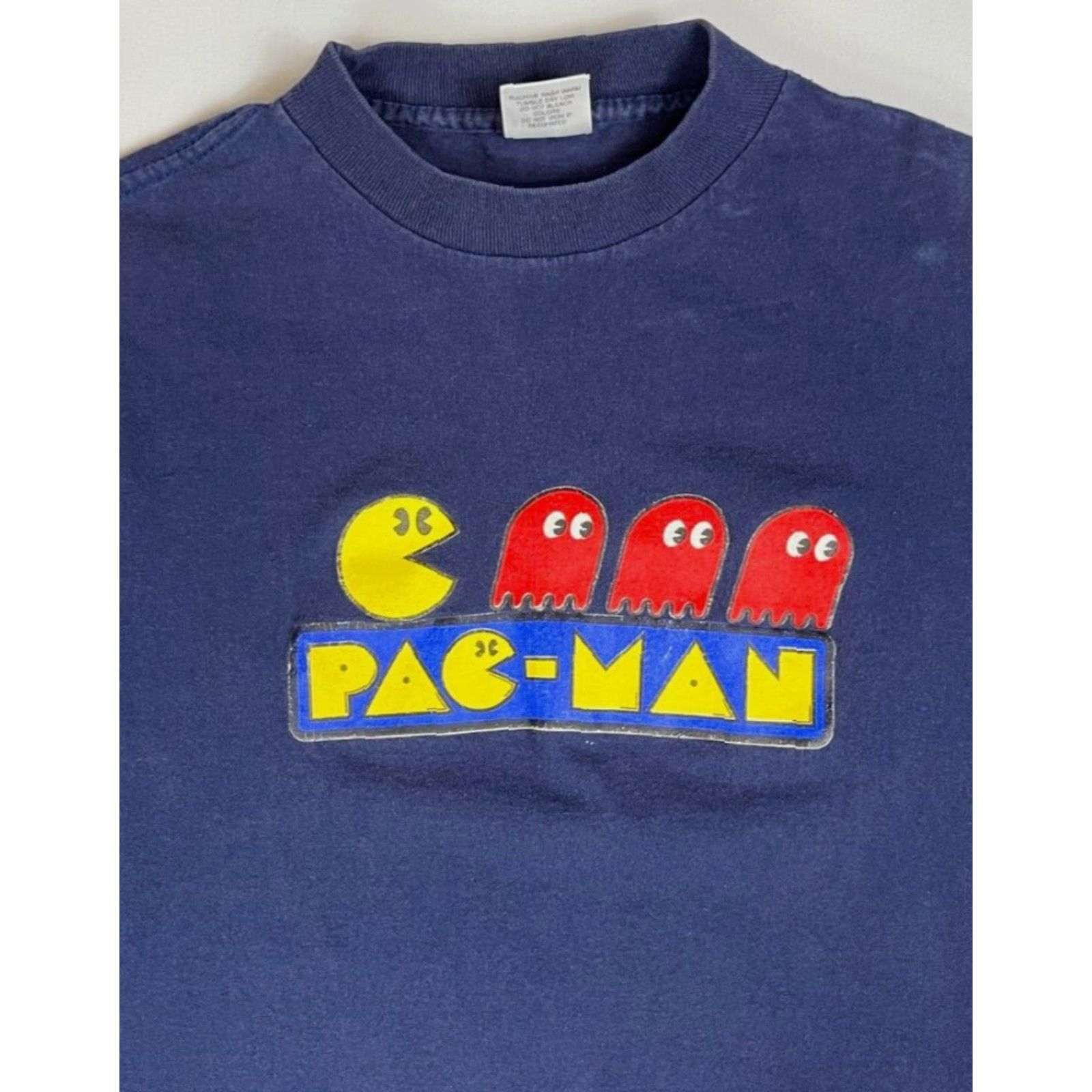 Vintage VINTAGE Murina Men's 90s Pac-Man T-Shirt Navy Size L Crew Neck Short Sleeve Cotton Made in USA Graphic Print Size US L / EU 52-54 / 3 - 3 Thumbnail