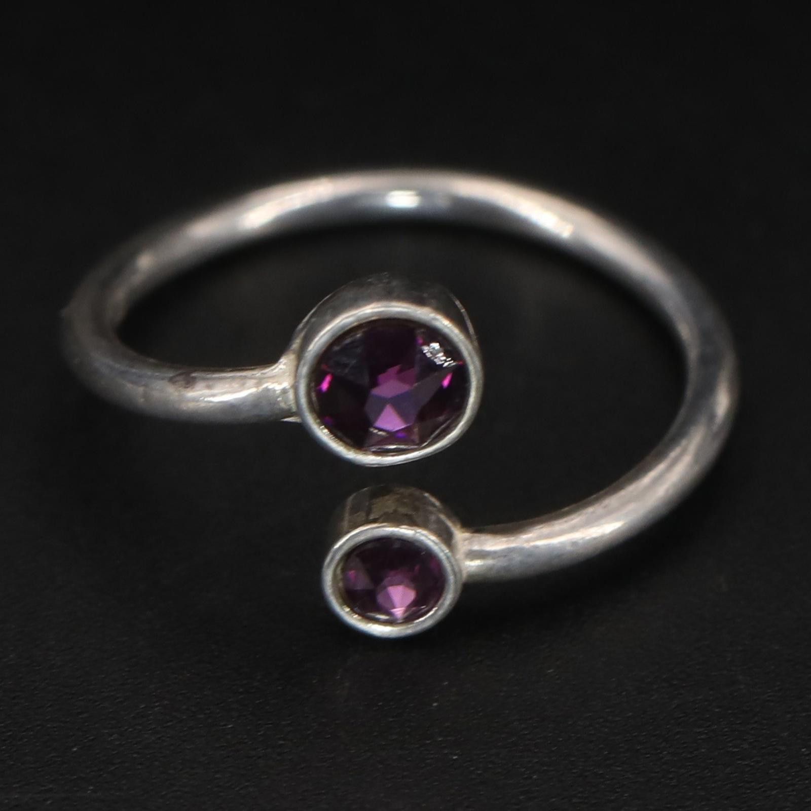 Other 925 Sterling Alex & Ani Purple Rhinestone Bypass Ring Size 6 Size ONE SIZE - 2 Thumbnail