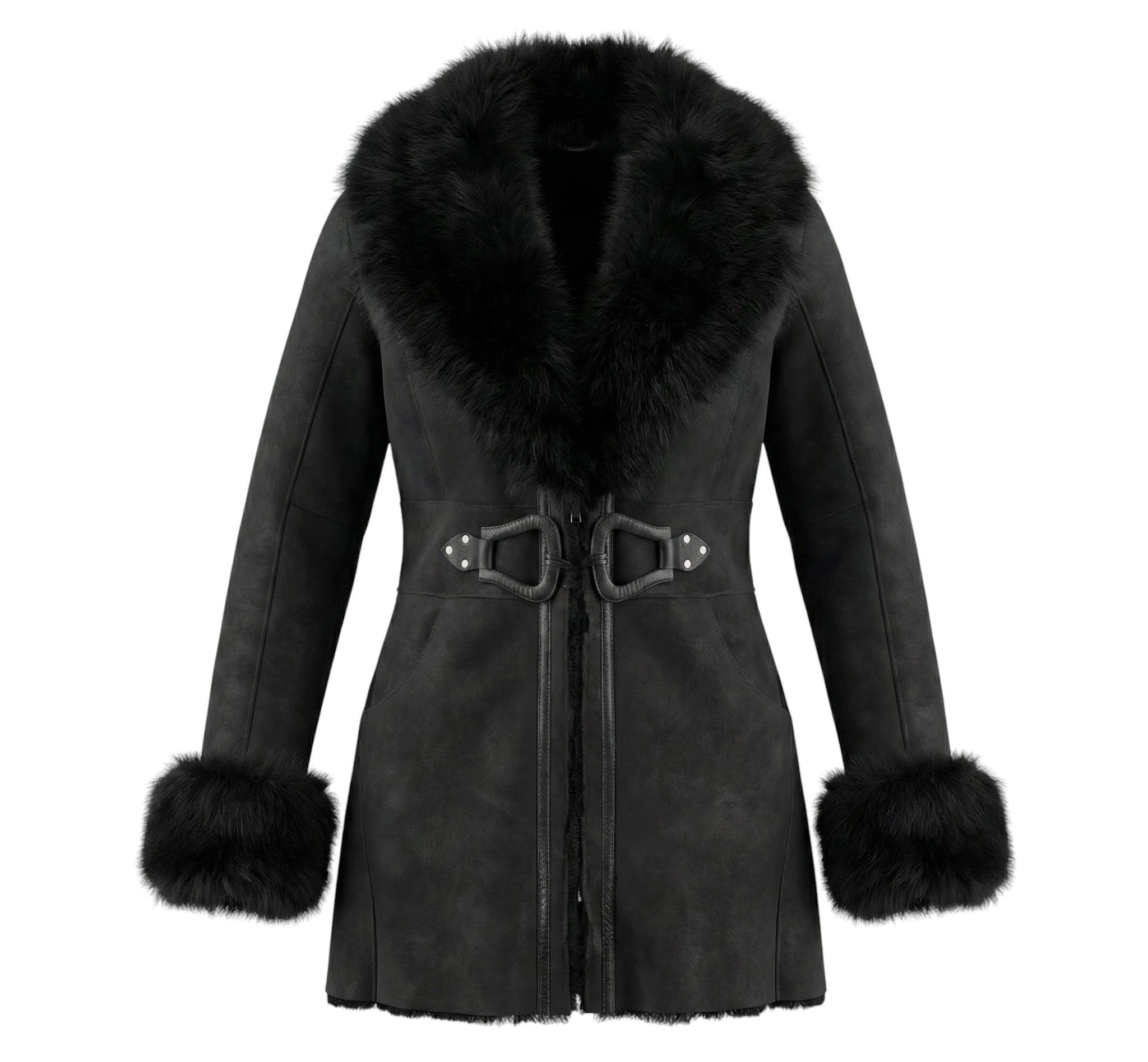 Roberto Cavalli SHEARLING LEATHER COAT Size M / US 6-8 / IT 42-44 - 1 Thumbnail