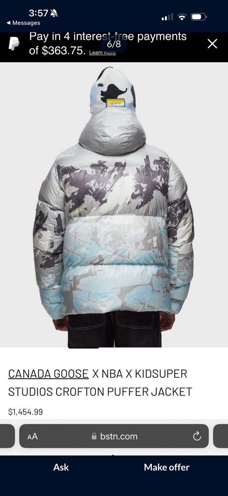 Canada Goose × KidSuper × NBA CROFTON DOWN PUFFER PACKABLE LIMITED JACKET X KIDSUPER XNBA Size US L / EU 52-54 / 3 - 6 Thumbnail