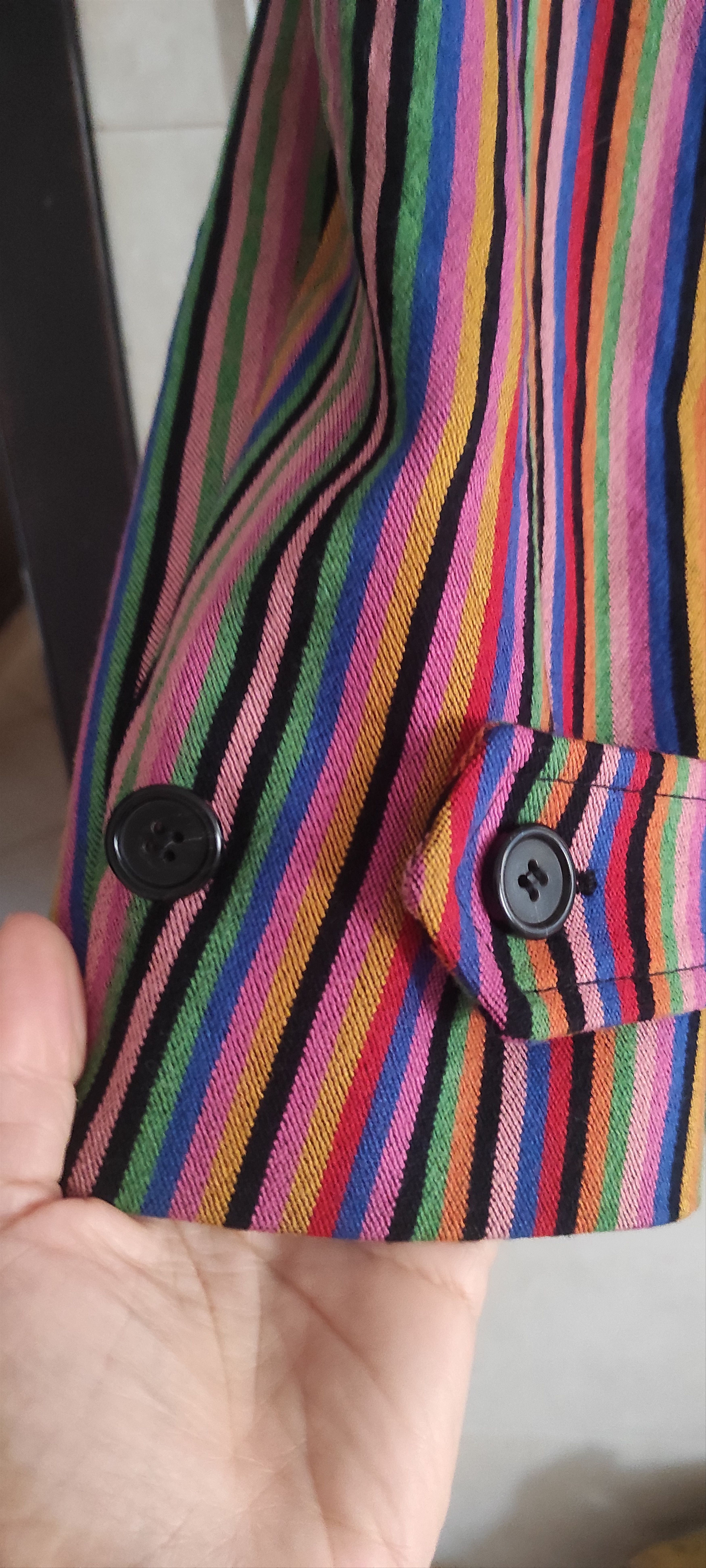 Hugo × Hugo Boss Hugo Boss Women Coat Fitted Velvet Multicolor Stripe Italian Size L / US 10 / IT 46 - 16 Thumbnail