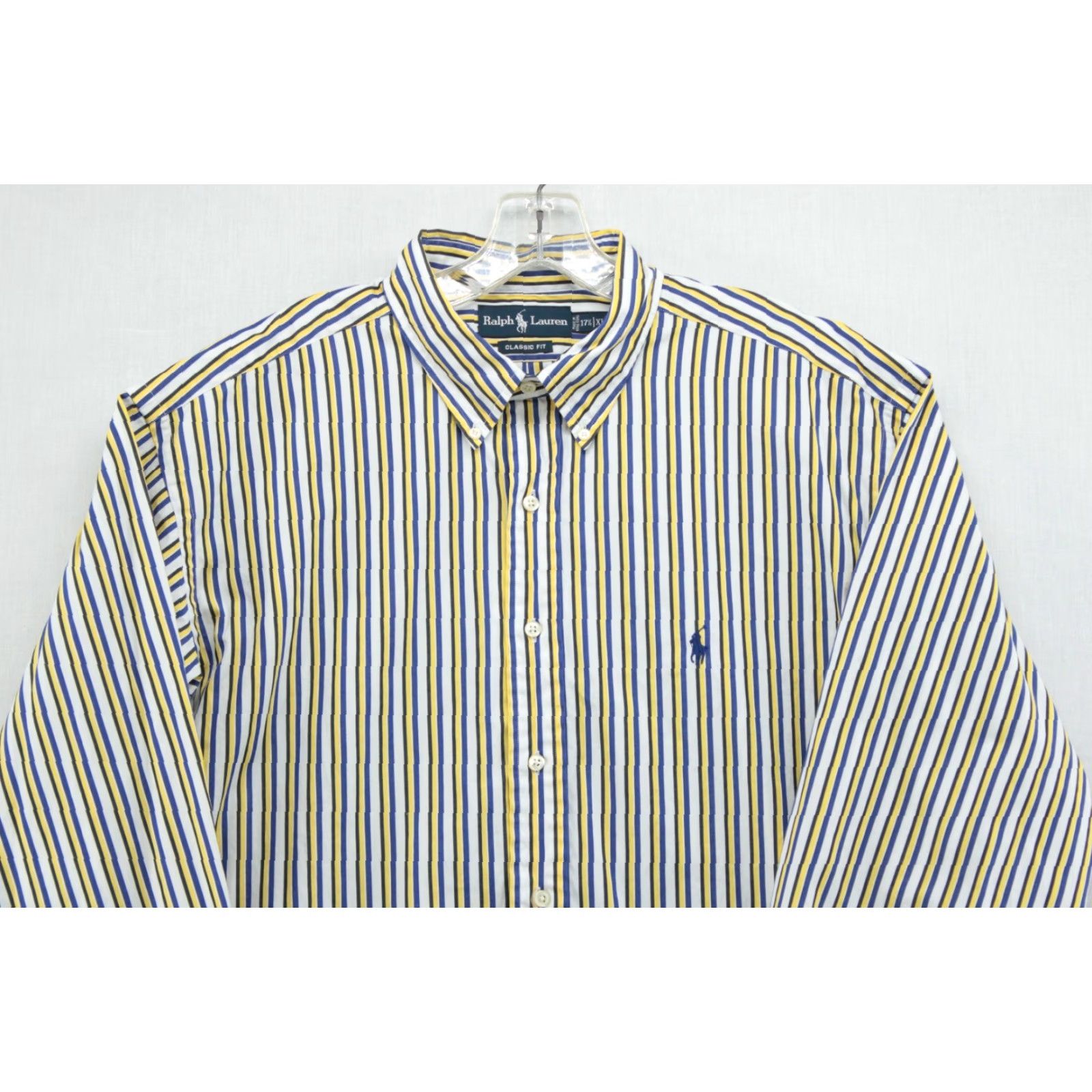Polo Ralph Lauren VINTAGE Polo Ralph Lauren Shirt Mens 17.5 Vertical Stripe Button Front Classic Preppy Size US XXL / EU 58 / 5 - 2 Thumbnail