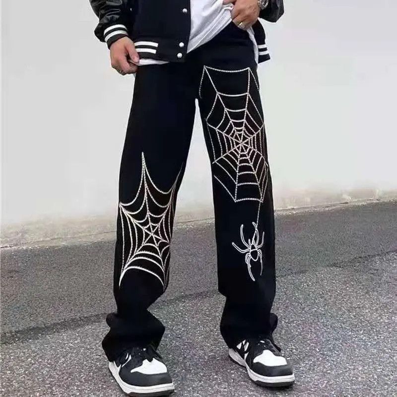 image of Vintage Punk Pants With Web in Black, Men's (Size 30)