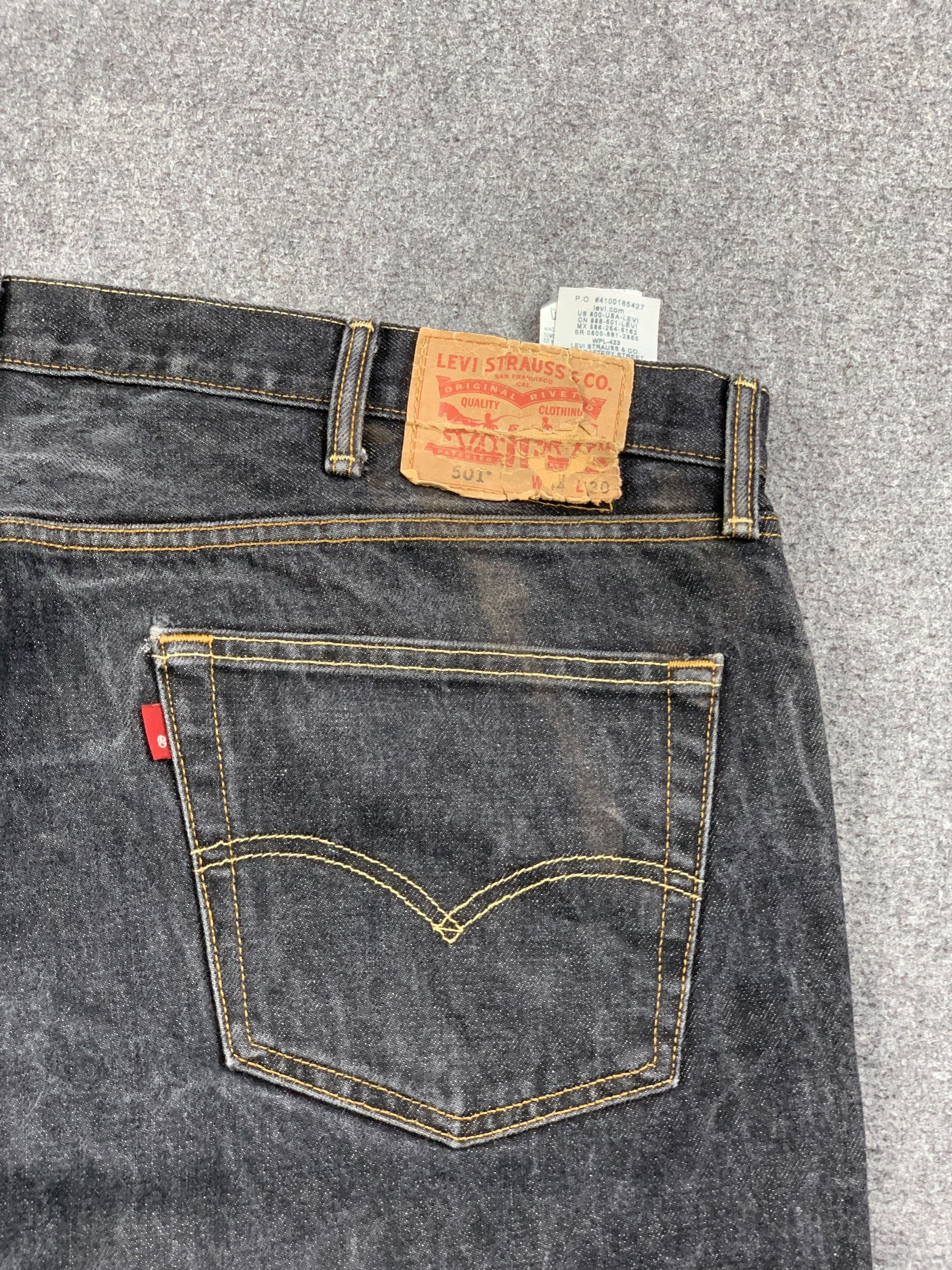 Levi's × Vintage Vintage Levis 501 Faded Black Jeans DP2210 Size US 43 - 17 Thumbnail