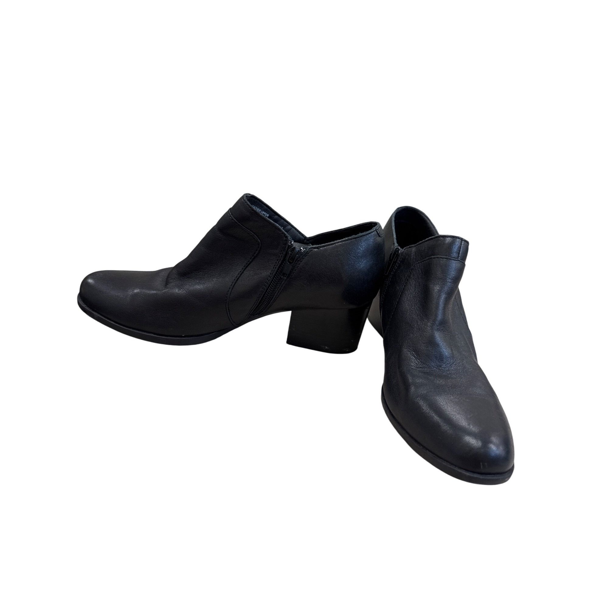 Born Born Womens Black Leather Booties Size 9M SKU 7768 Size US 9 / IT 39 - 2 Thumbnail