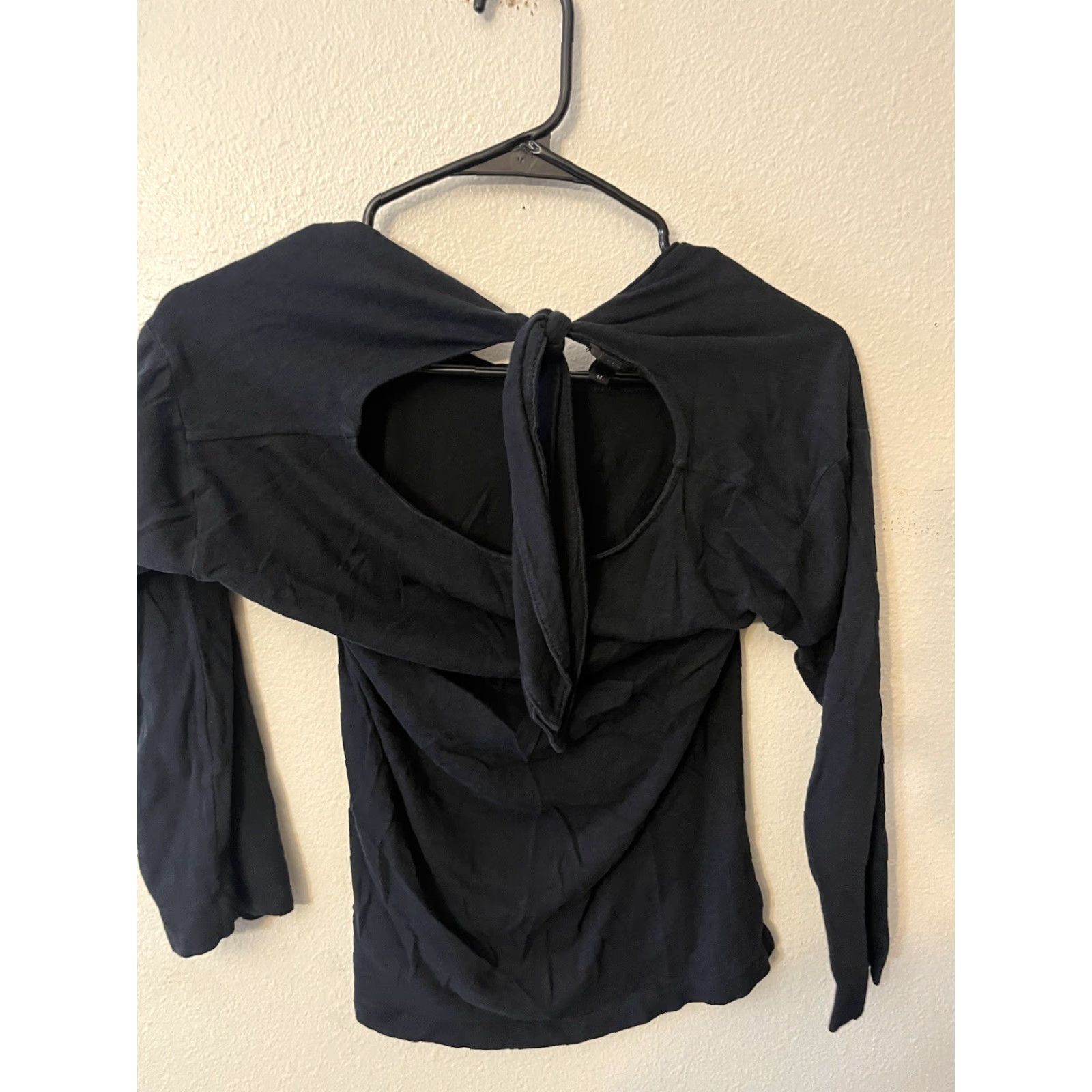 J.Crew J.CREW Tie Back Shirt Blouse Womens Medium Black T-Shirt Top 90s? (no decade if not in original) Size M / US 6-8 / IT 42-44 - 2 Thumbnail
