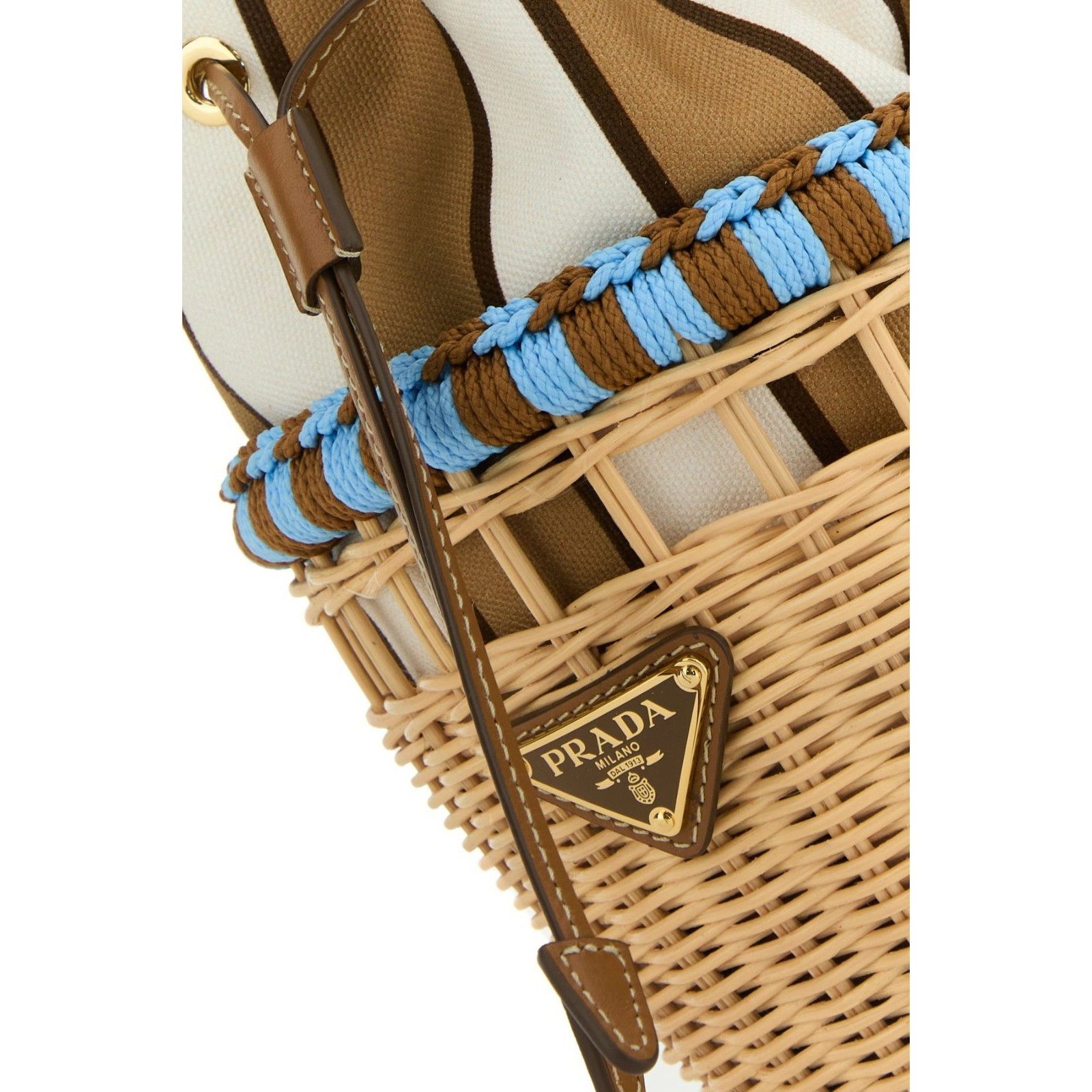 Prada PRADA Mini Basket Beige Brown Wicker Shopper Shoulder Bag Ne Size ONE SIZE - 4 Thumbnail
