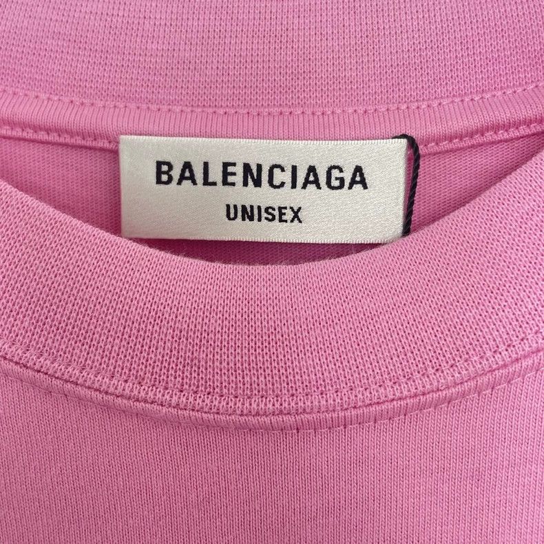 Balenciaga Balenciaga Pink Lettering Logo Pattern Round Neck Short Sl Size US L / EU 52-54 / 3 - 5 Thumbnail