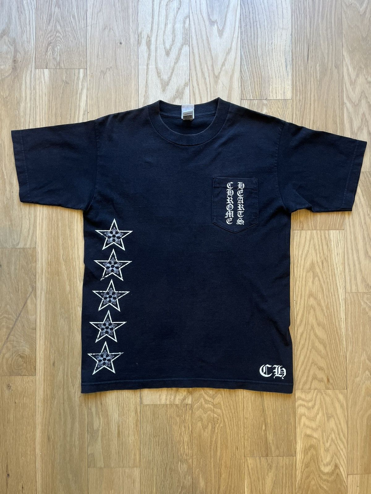 CHROME HEARTS ブラック Tシャツ サンフェード Chrome Hearts × Vintage Vintage Chrome Hearts Sun Faded T Bar