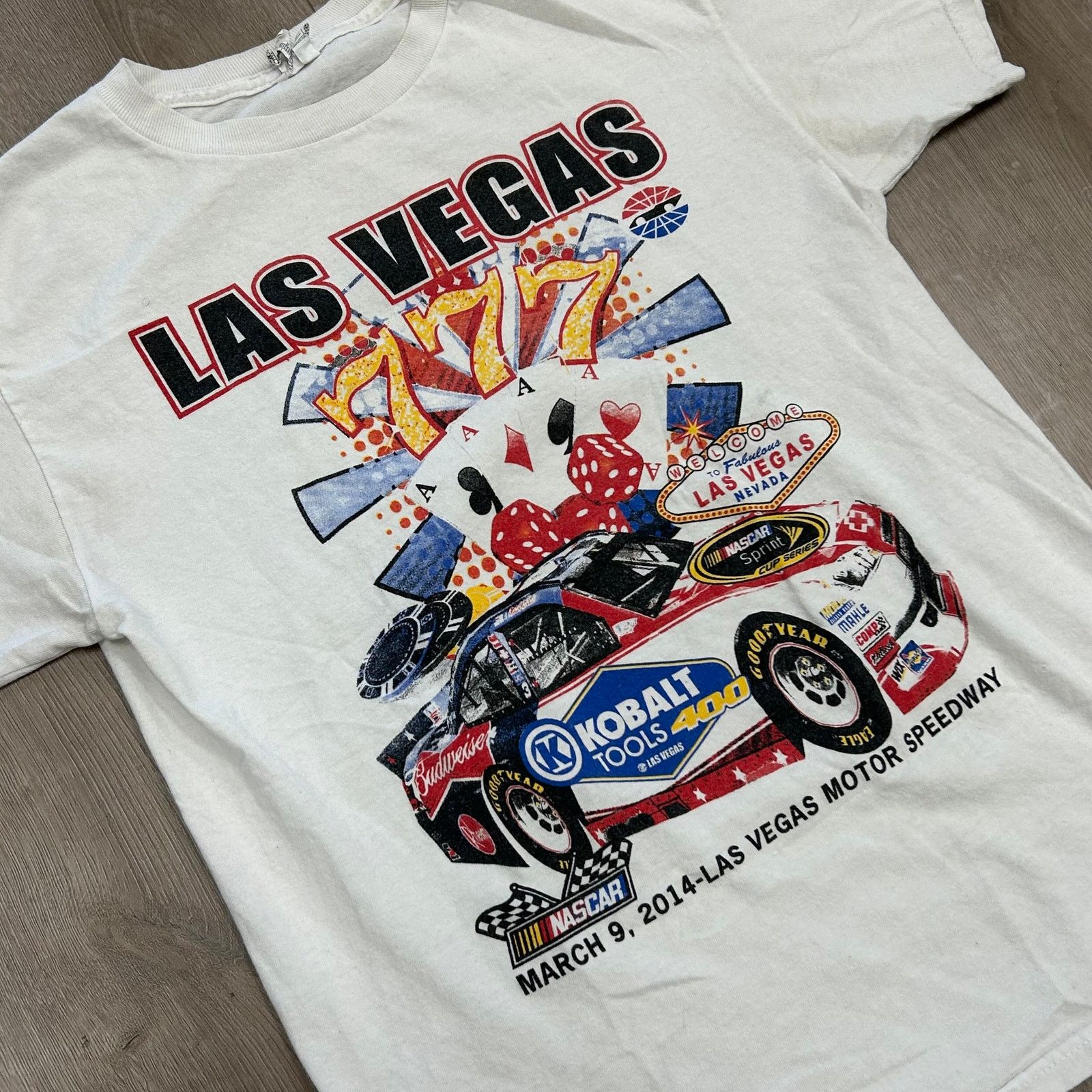 NASCAR 2014 Nascar Las Vegas Racing Tee T Shirt White Size Medium M Size US M / EU 48-50 / 2 - 2 Thumbnail