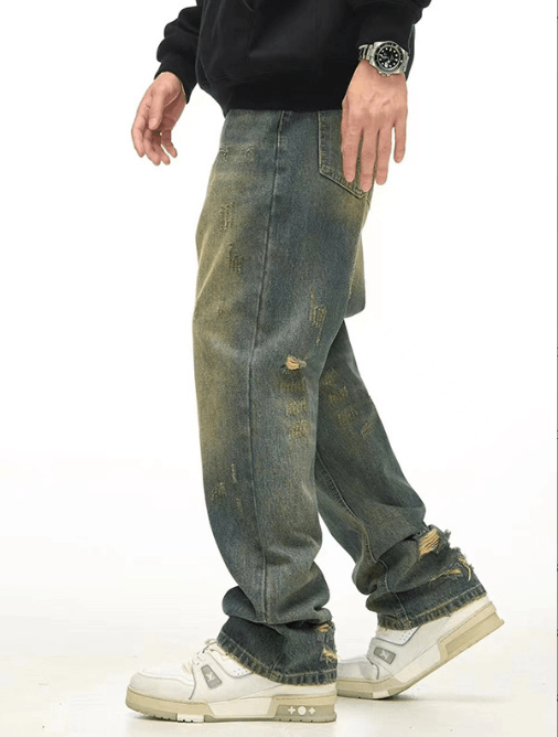 Japanese Brand × Jean American high street washed distressed flared jeans for men Size US 32 / EU 48 - 3 Thumbnail