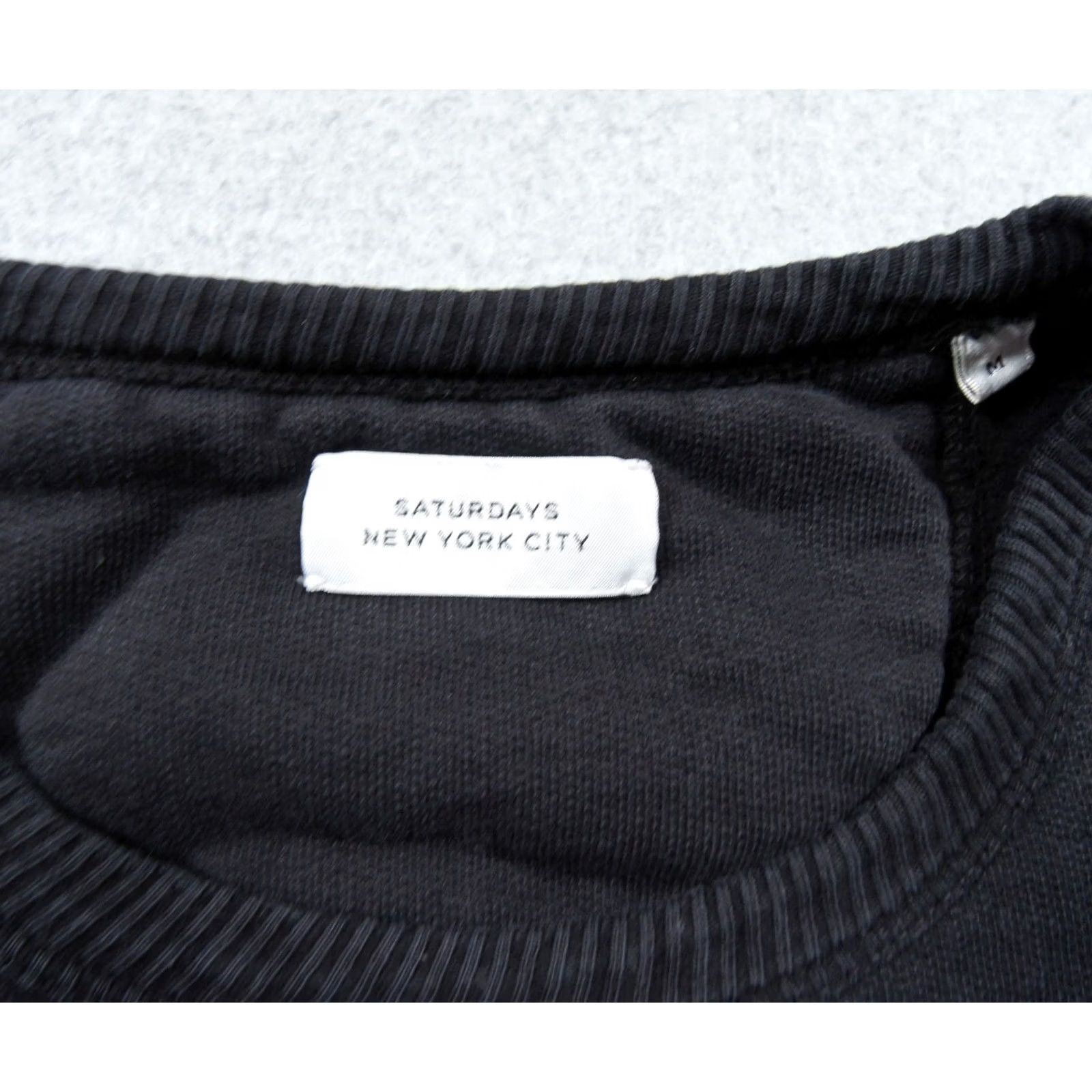 Saturdays NYC Saturdays NYC Sweatshirt Womens Medium Black Crewneck Short Sleeve Crew Neck Pullover Cotton Fleece Logo Regular Modern Casual/Business/Travel Size M / US 6-8 / IT 42-44 - 5 Thumbnail