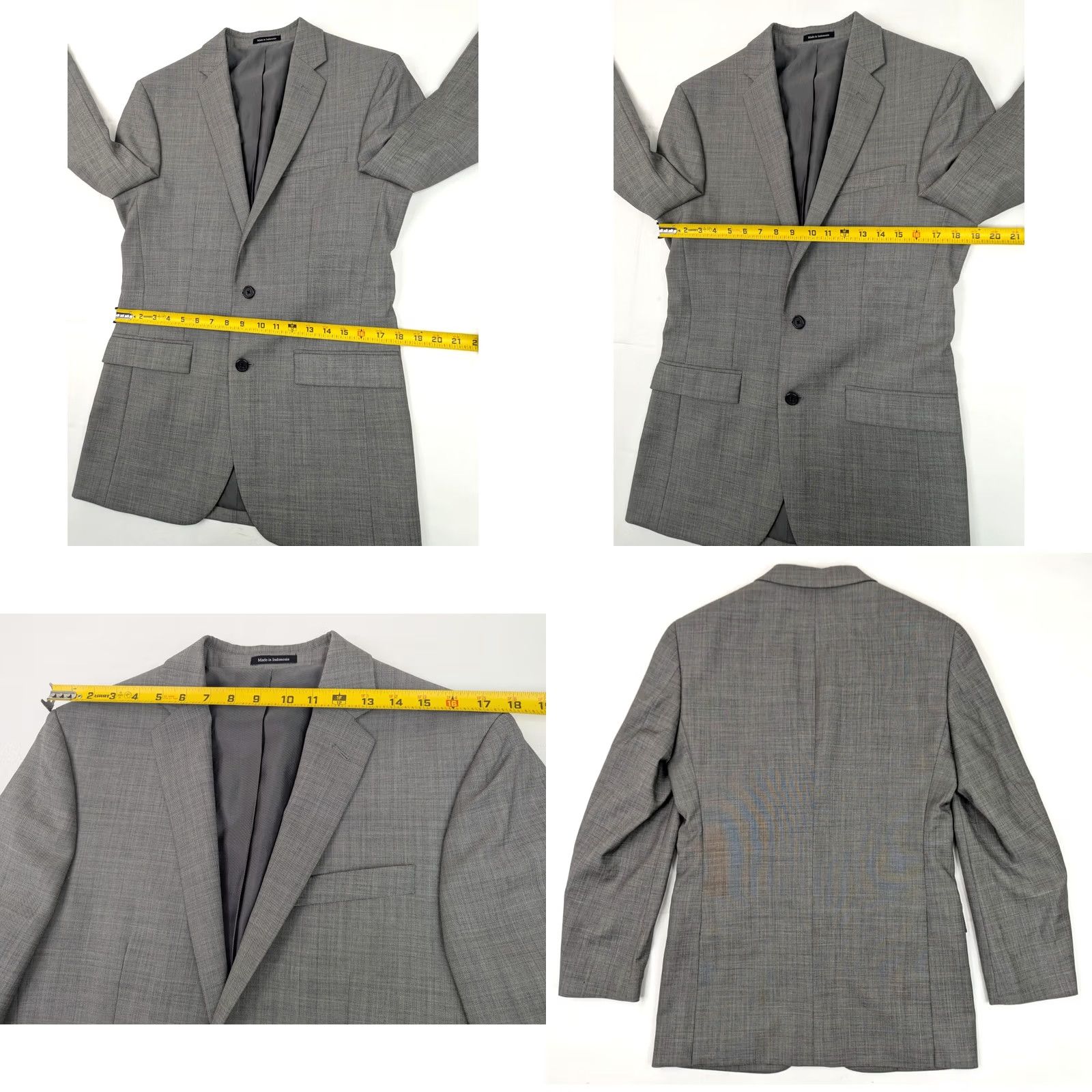 Egara VINTAGE: not applicable; Egara Wool Heathered Gray Sport Coat Blazer Men 38 Long (38x30) 2-Button EUC Size 38R - 8 Thumbnail