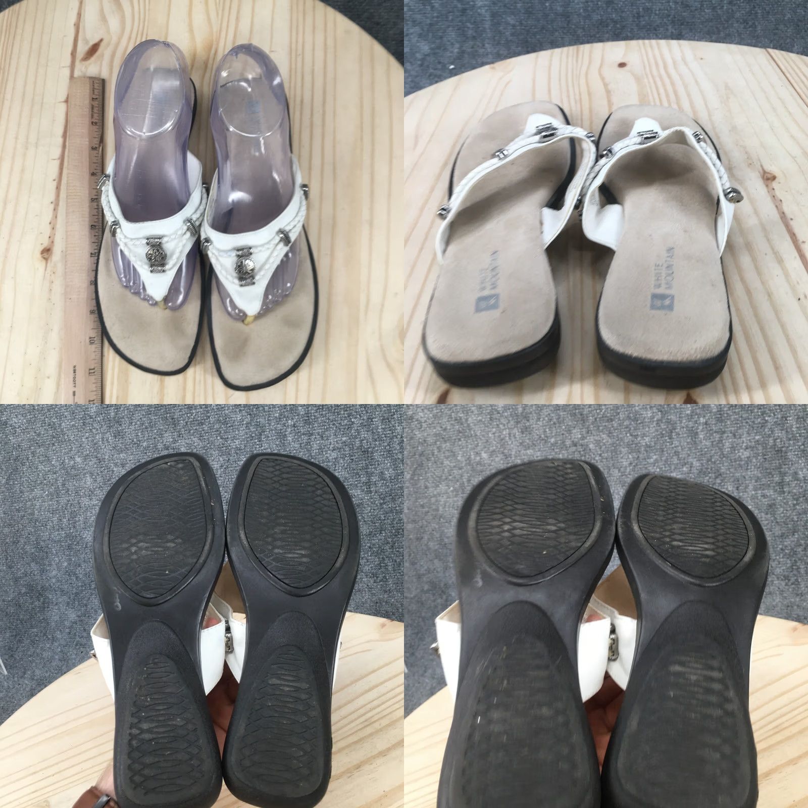 Vintage White Mountain Sandals Womens 9 M Clara Flip Flop Thong Faux Leather Size US 9 / IT 39 - 8 Thumbnail