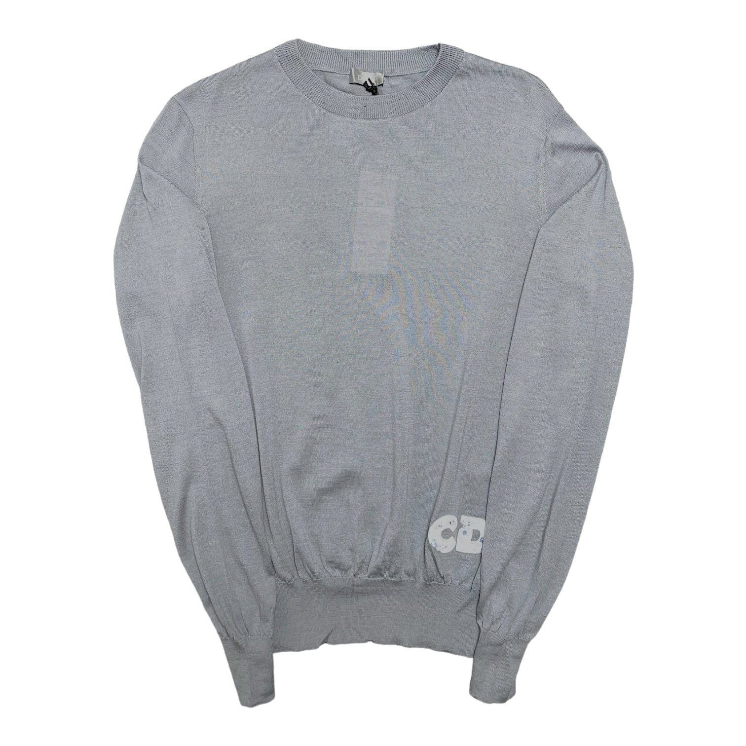Dior Dior x Daniel Arsham Eroded Logo Knit Crewneck Sweater Grey Size US S / EU 44-46 / 1 - 1 Thumbnail