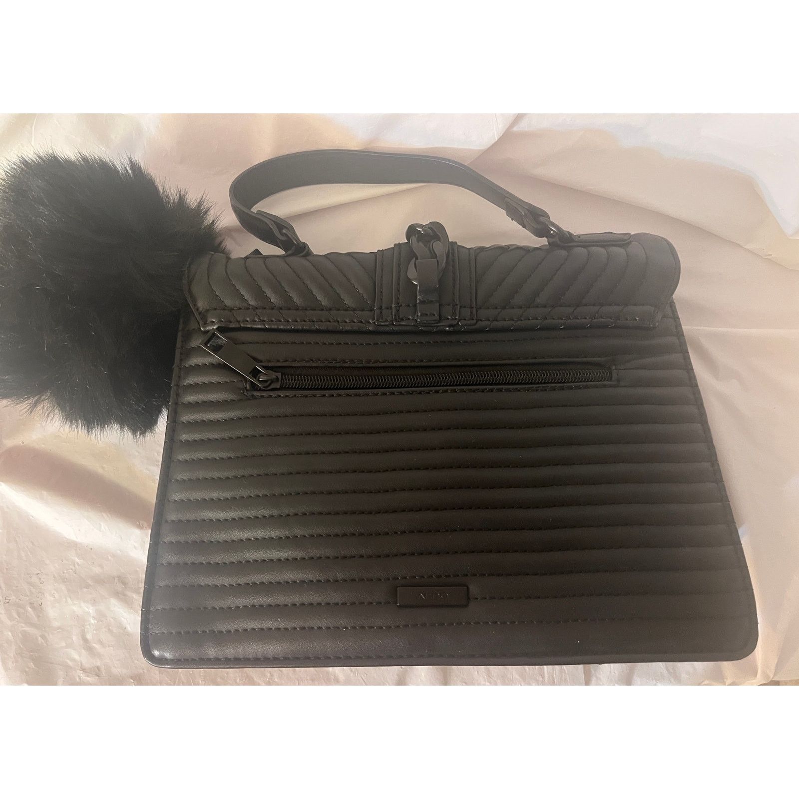 Aldo ALDO Jerilini Black Quilted Top Handle Satchel Size ONE SIZE - 3 Thumbnail