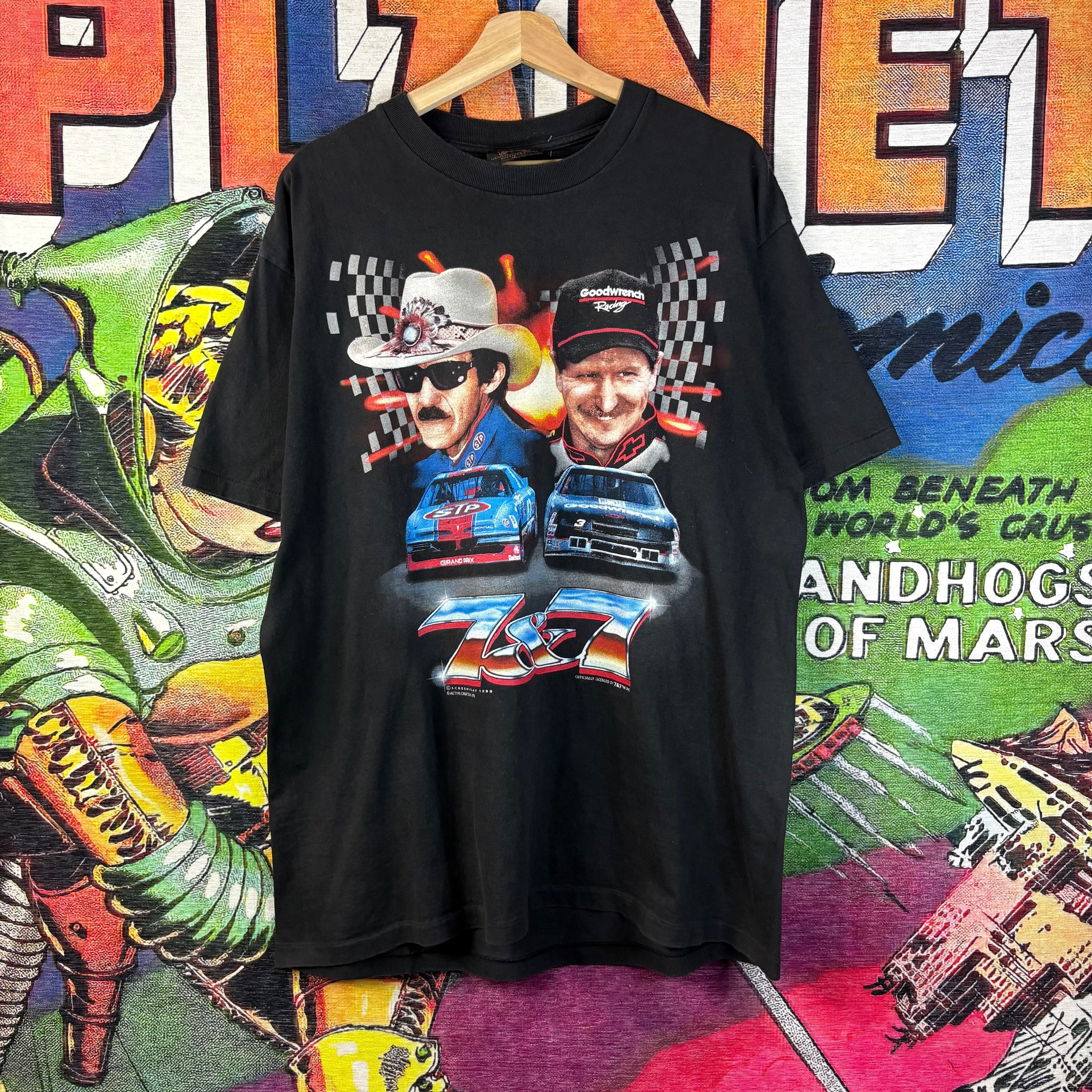 NASCAR Vintage 1995 Dale Earnhardt Richard Petty NASCAR Tee Size US XL / EU 56 / 4 - 1 Thumbnail