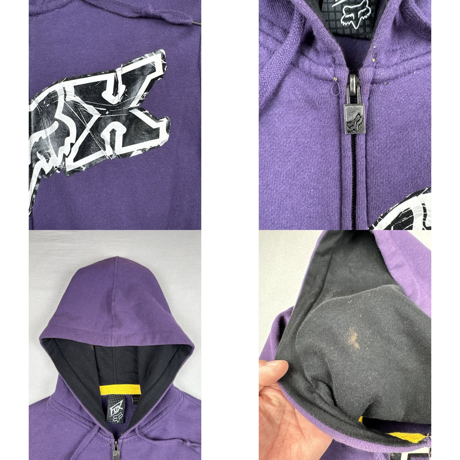 Fox Racing Fox Racing Hoodie Purple Big Logo Spell-Out Y2K Zip Size US S / EU 44-46 / 1 - 8 Thumbnail