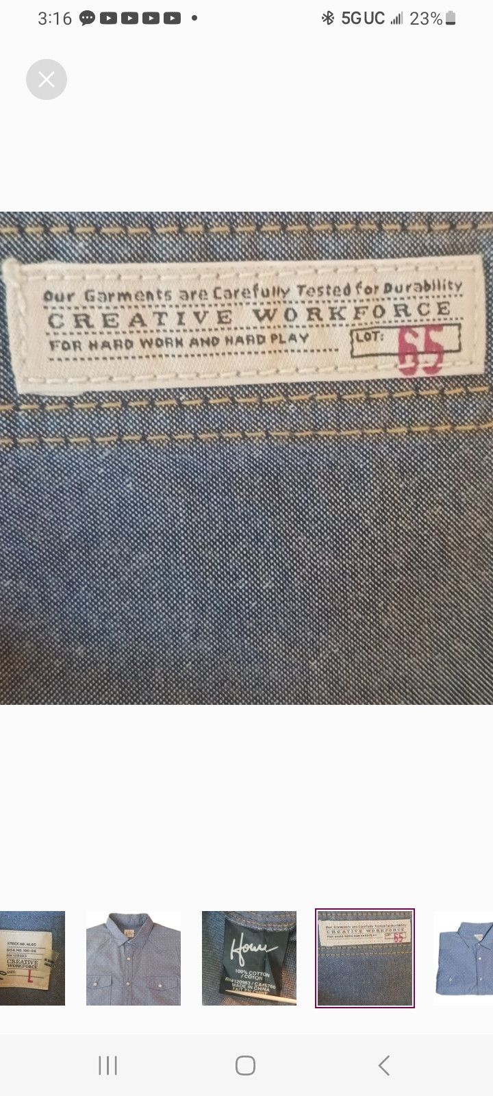 Howe Howe Creative WorkForce Short Sleeve Button Up Shirt. Size US L / EU 52-54 / 3 - 7 Thumbnail