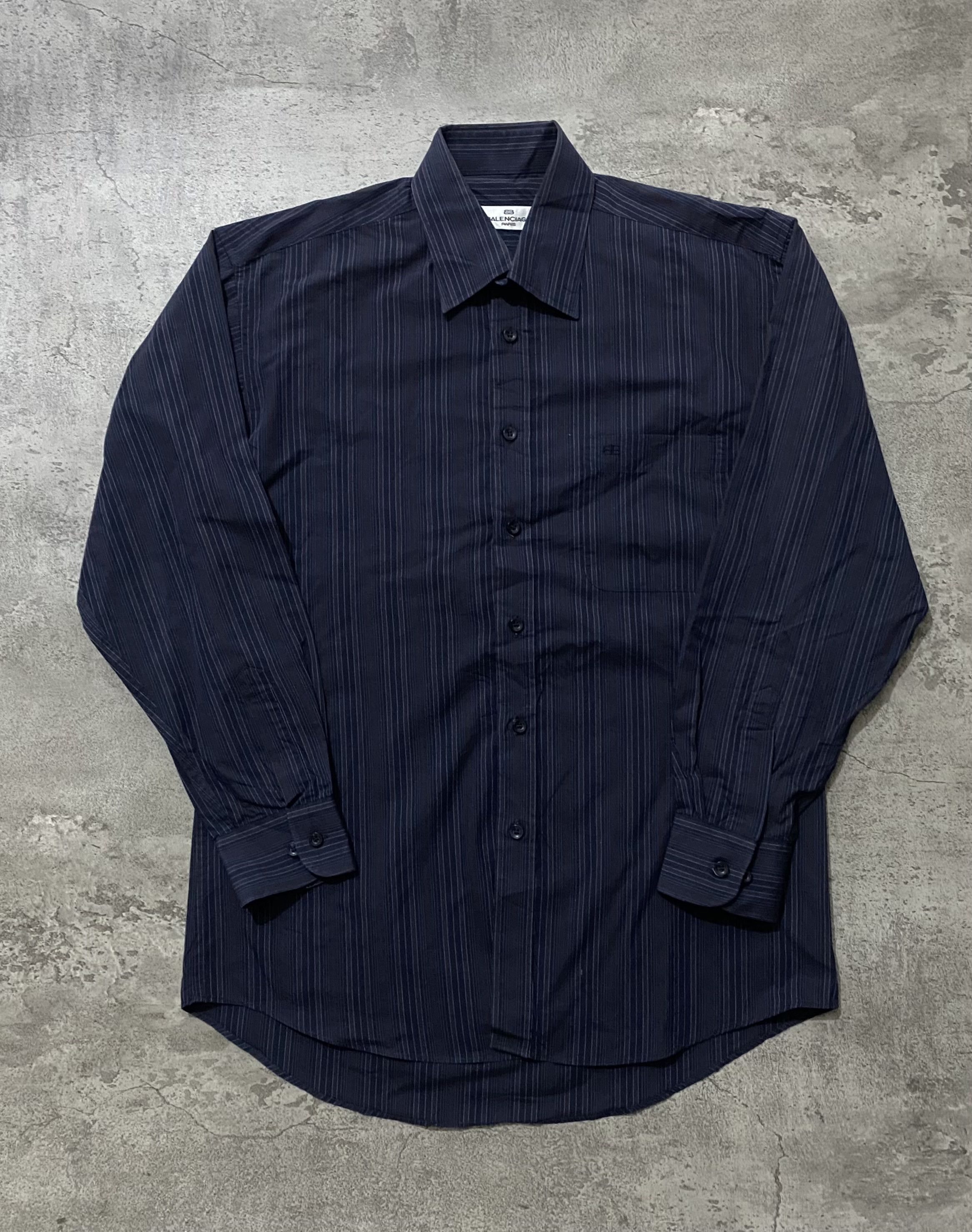 Balenciaga VINTAGE BALENCIAGA BB STRIPED SHIRT Size US L / EU 52-54 / 3 - 1 Thumbnail