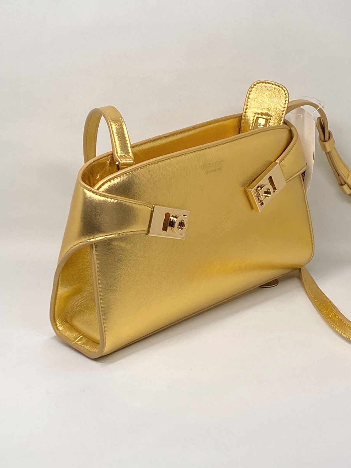 Salvatore Ferragamo Ferragamo Hug Metallic Leather Crossbody Bag Size ONE SIZE - 6 Thumbnail