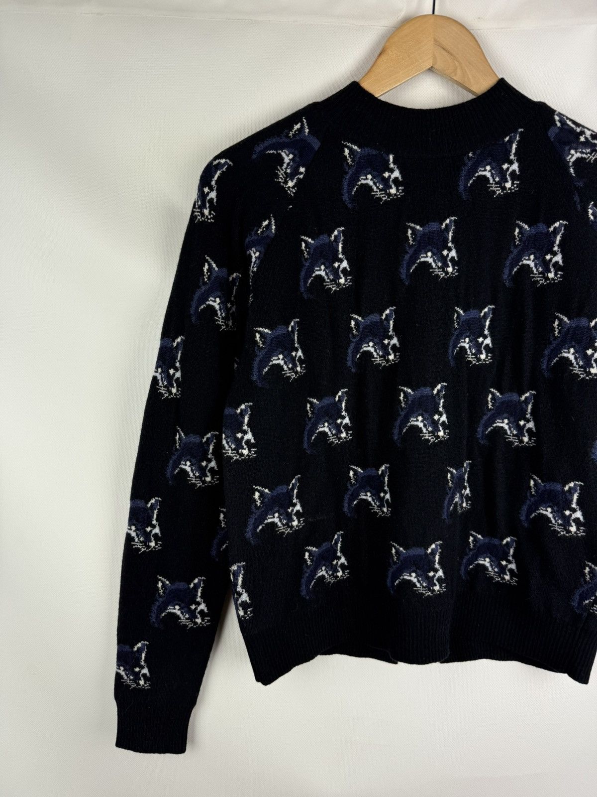Maison Kitsune Maison Kitsune Multilogo Wool Silk Cashmere Back Zip Sweater Size S / US 4 / IT 40 - 2 Thumbnail