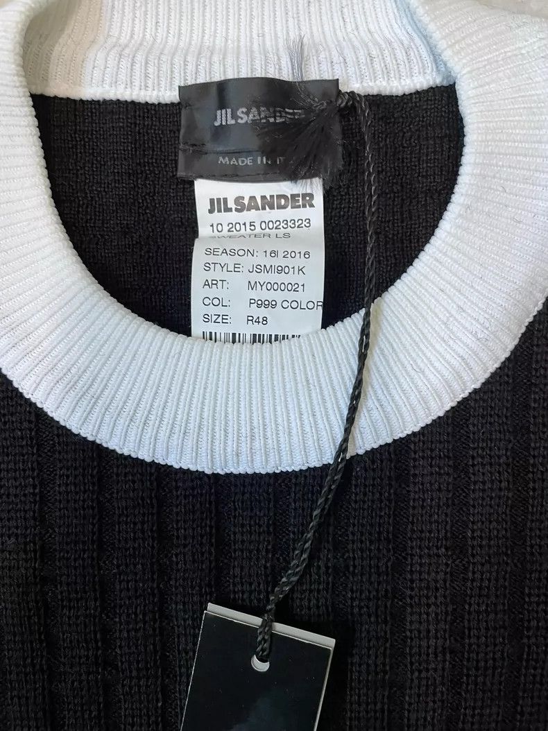 Jil Sander Jil Sander Color-blocked silhouette knit sweater Size L / US 10 / IT 46 - 2 Thumbnail