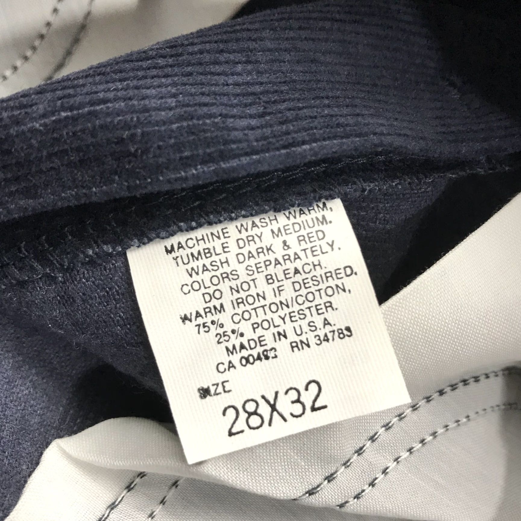 Lee VINTAGE Lee Riders Corduroy Pants Mens 28x32 Blue Straight Ultra DEADSTOCK USA Leather? Size US 28 / EU 44 - 5 Thumbnail