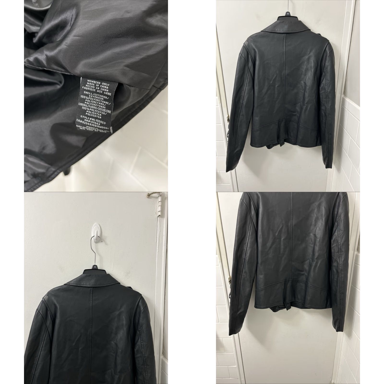 Members Only Members Only Leather Jacket Womens L Black Studded Lace Up Moto Jacket Size L / US 10 / IT 46 - 8 Thumbnail