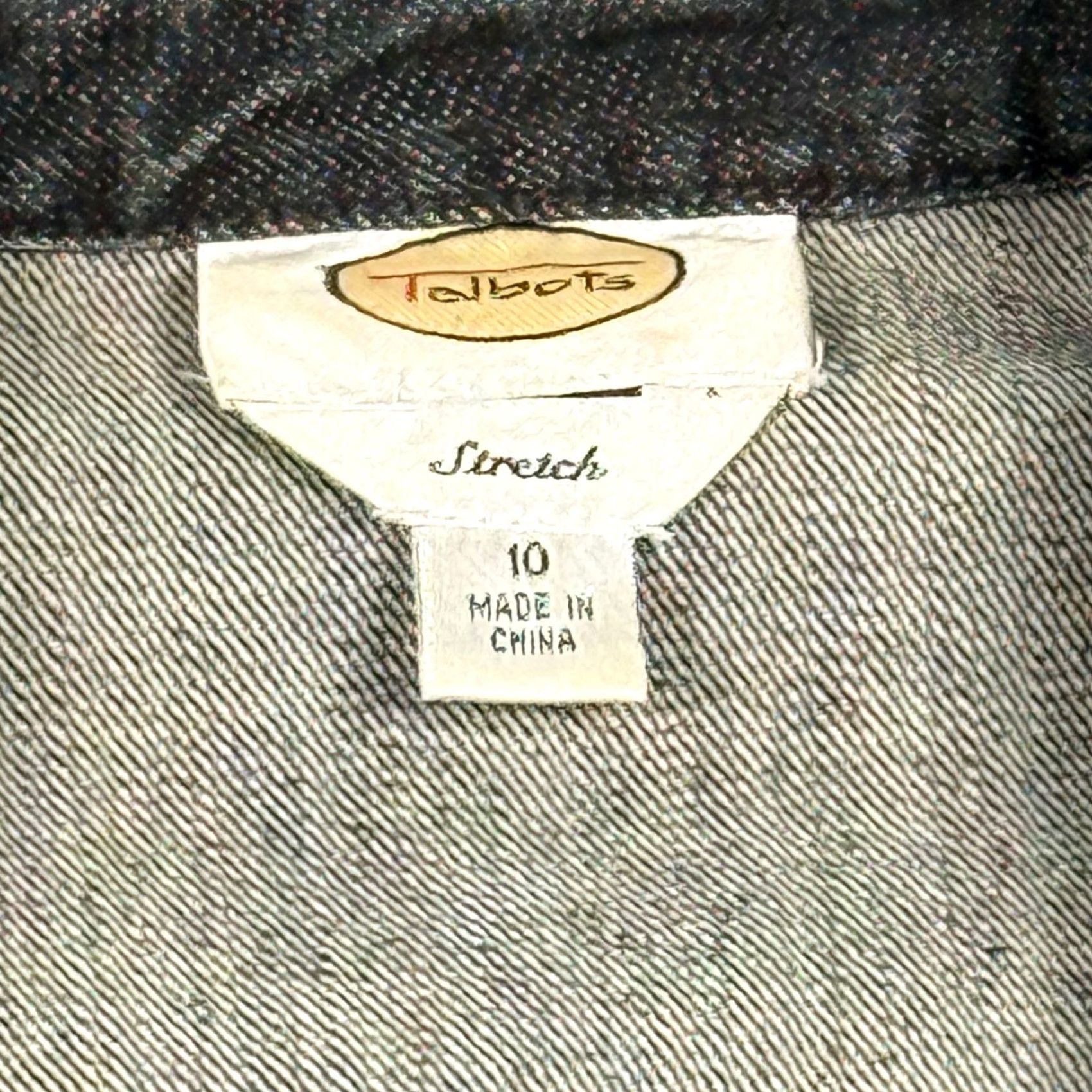 Talbots VINTAGE Talbots Denim Jacket Blazer - 10 Stretch Dark Wash Button Front Short Sleeve Women’s Casual Workwear 90s Retro Y2K Size 32" / US 10 / IT 46 - 4 Thumbnail