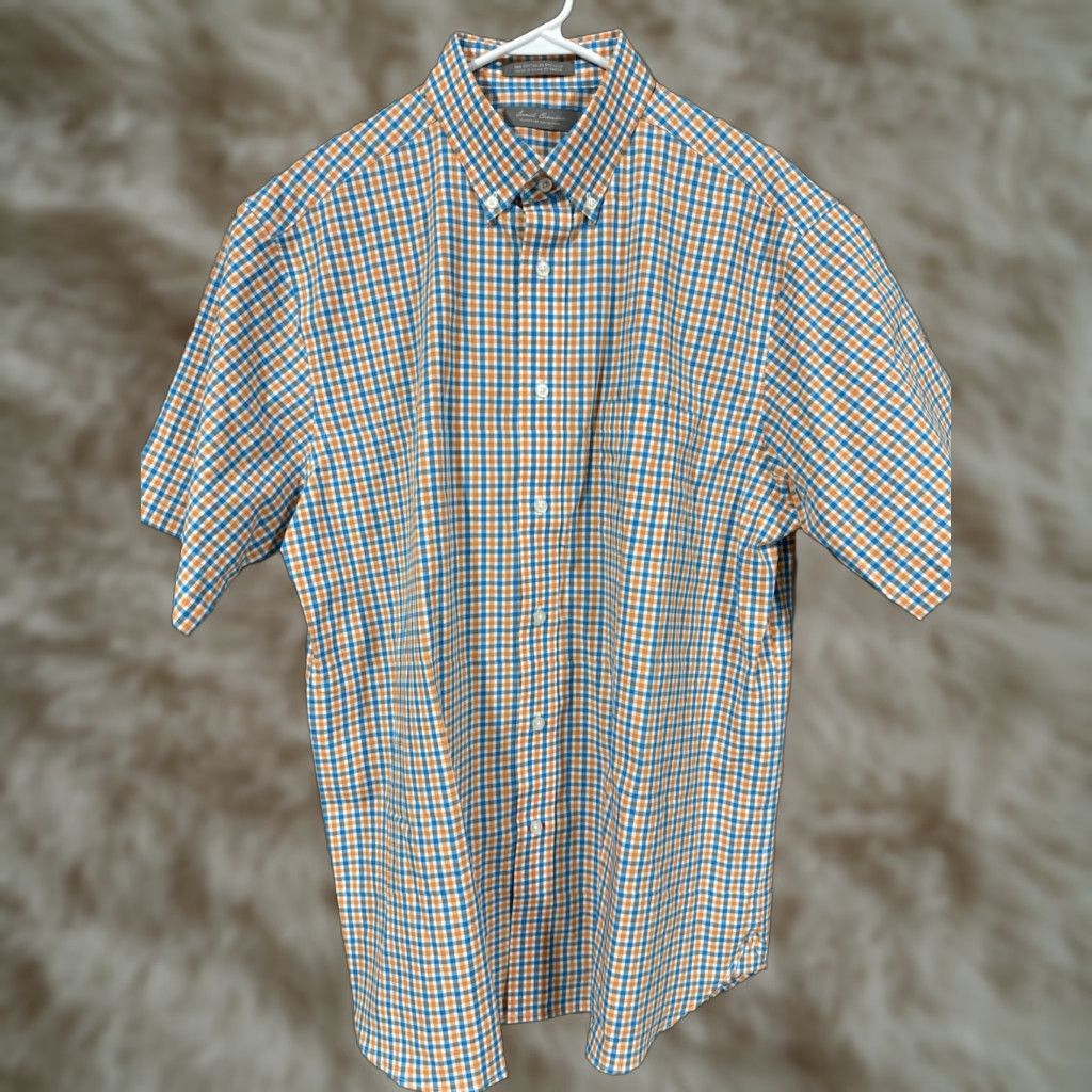 Cremieux Daniel Cremieux Shirt Mens L Blue Plaid Signature Collection Button Short Sleeve Size US L / EU 52-54 / 3 - 1 Thumbnail