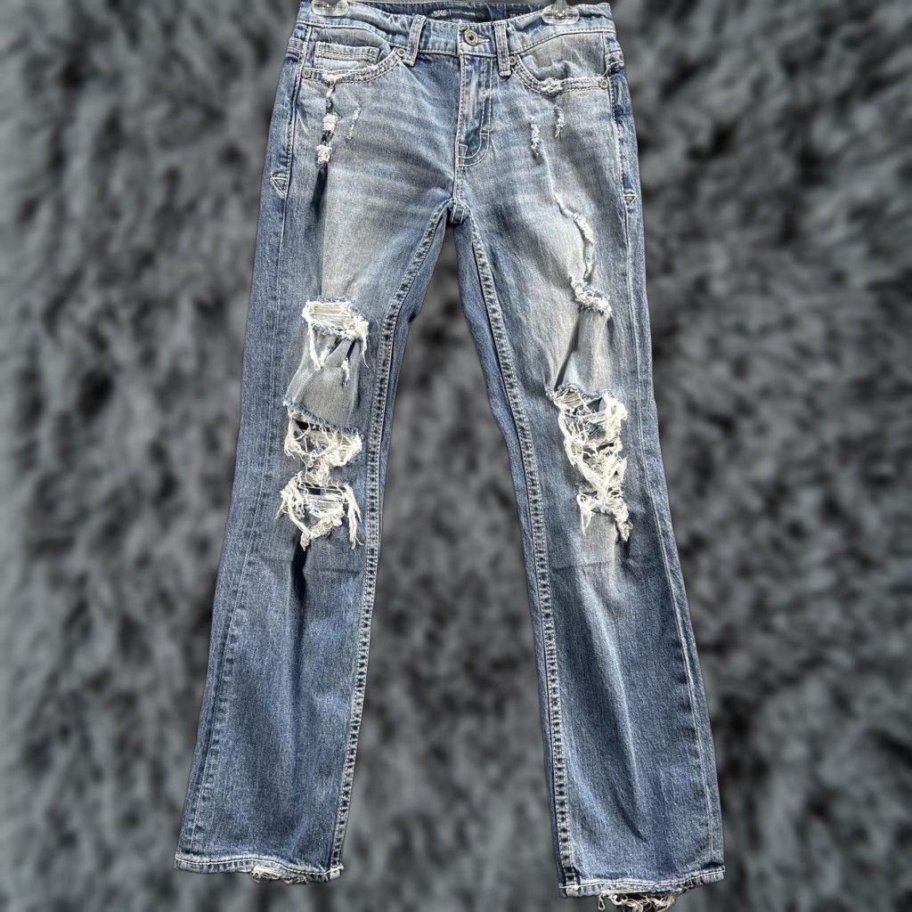 BKE VINTAGE? No. BKE Aiden Jeans Mens 28x32 Blue Distressed Straight Denim Medium Wash Pants Jeans Size US 28 / EU 44 - 1 Thumbnail