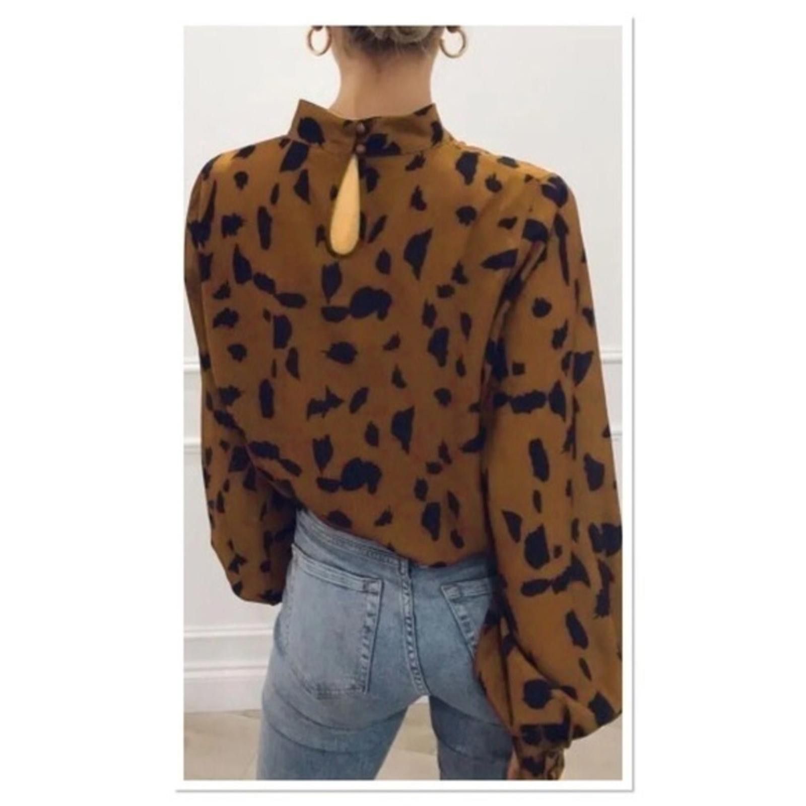 Designer Leopard Long Sleeve Blouse NWT Size S / US 4 / IT 40 - 2 Thumbnail
