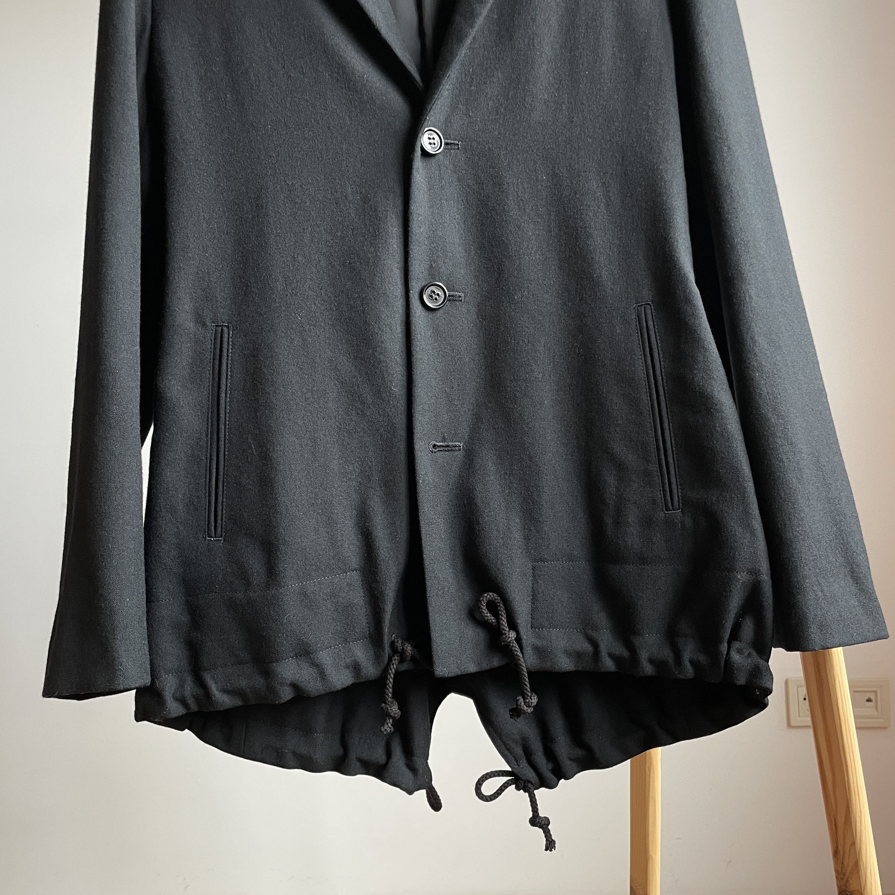 Yohji Yamamoto Y's Yohji Yamamoto AW 2010 Womens Drawstring Hem Wool Blazer Size M / US 6-8 / IT 42-44 - 5 Thumbnail
