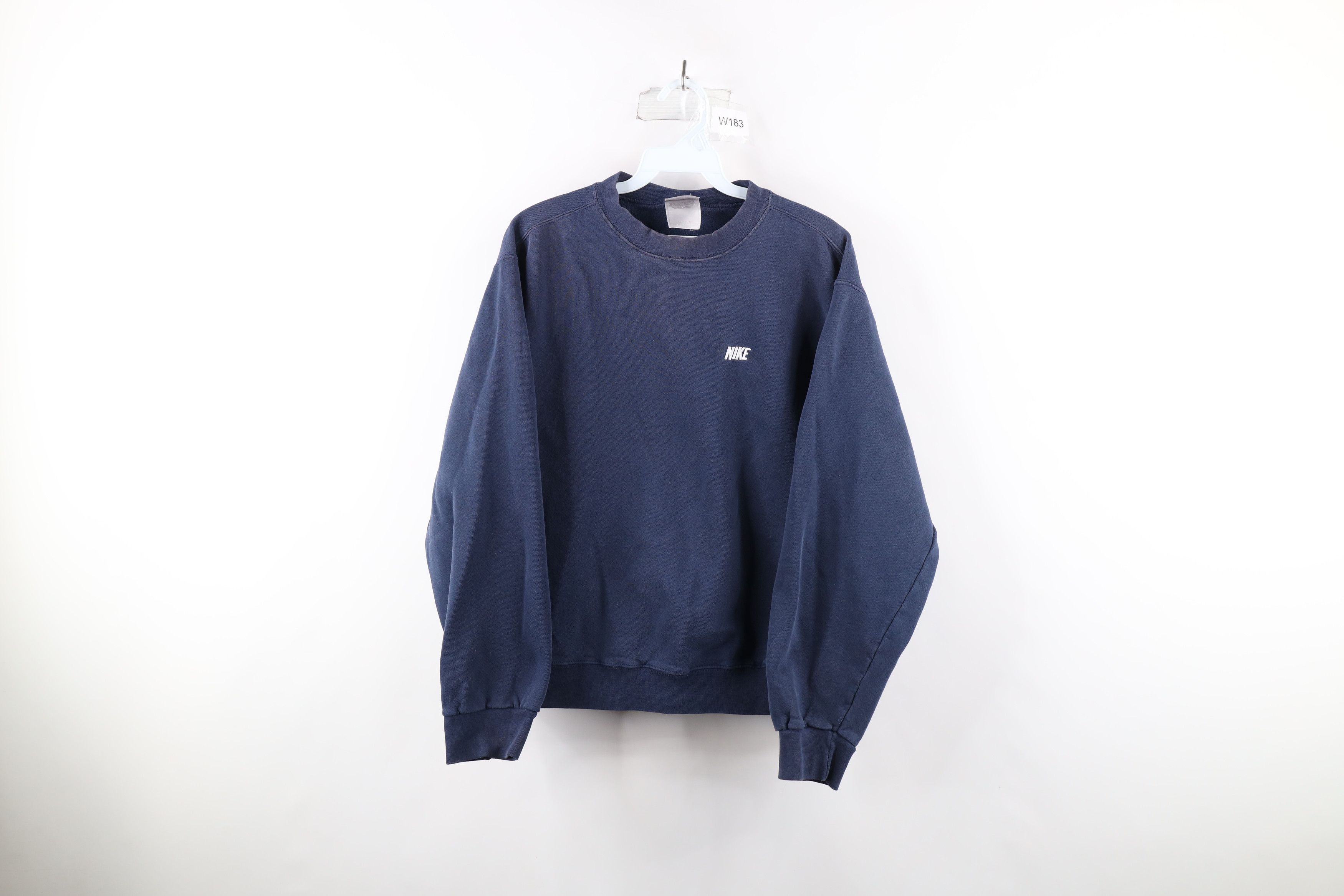 image of 90's Nike Faded Travis Scott Block Letter Sweatshirt in Blue, Men's (Size Medium)
