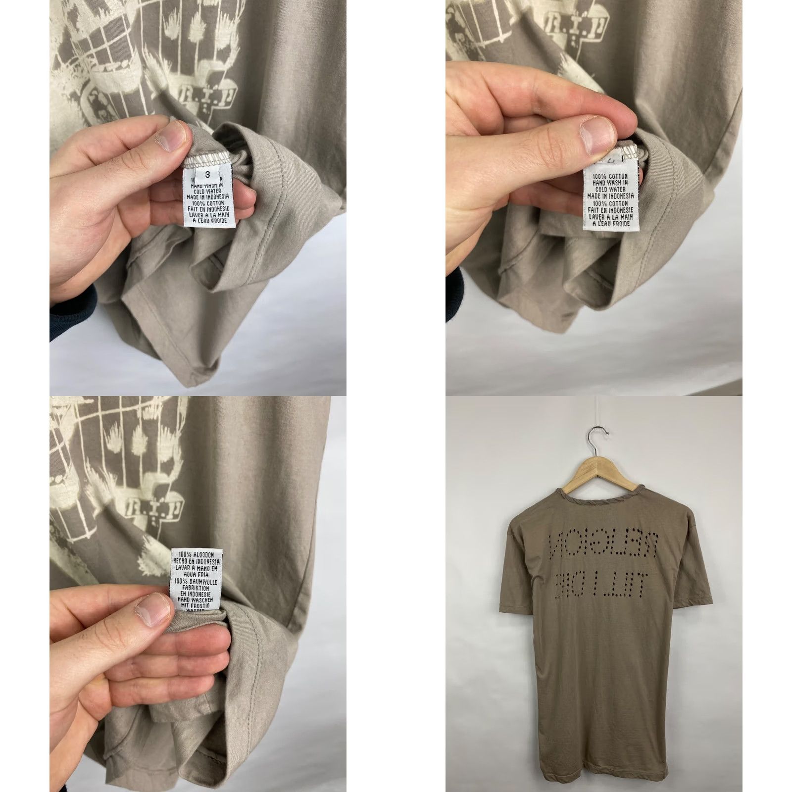 Vintage Avante Garde Handmade 20151735 Religion Till I Die T-Shirt M Beige Men VINTAGE? Size US M / EU 48-50 / 2 - 8 Thumbnail
