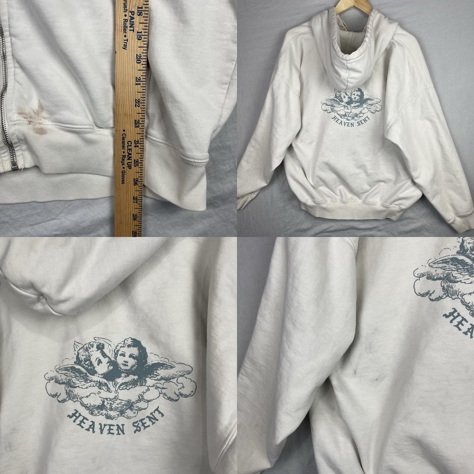 Vintage VINTAGE John Galt Hoodie Womens One Size Full Zip Ivory Logo Zipper Holiday Beach Aloha Moon & Stars 90s Mens Womens Boys Girls Size ONE SIZE - 9 Thumbnail