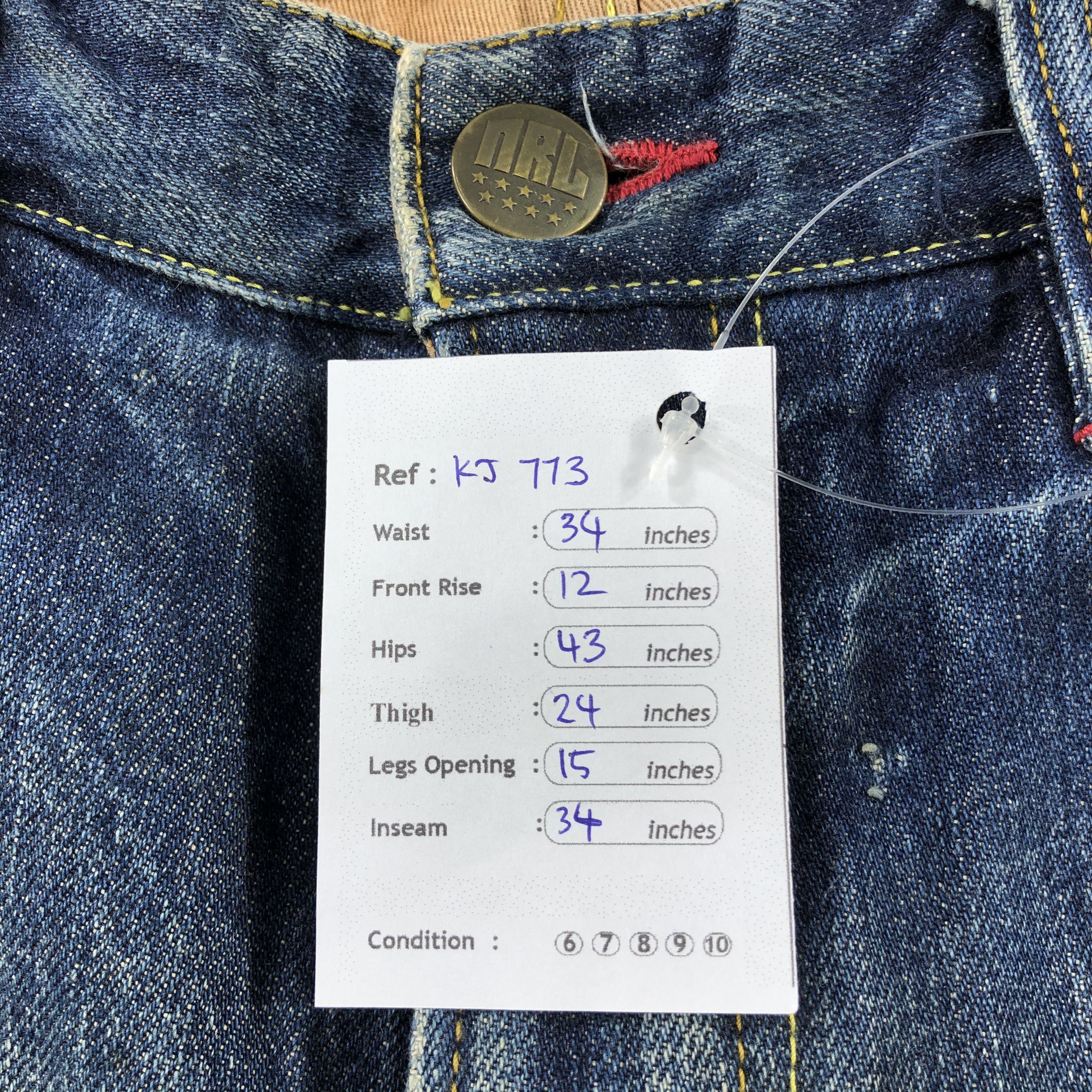 Japanese Brand Nine Rulas Line Jeans Distressed Denim KJ773 Size US 32 / EU 48 - 16 Thumbnail