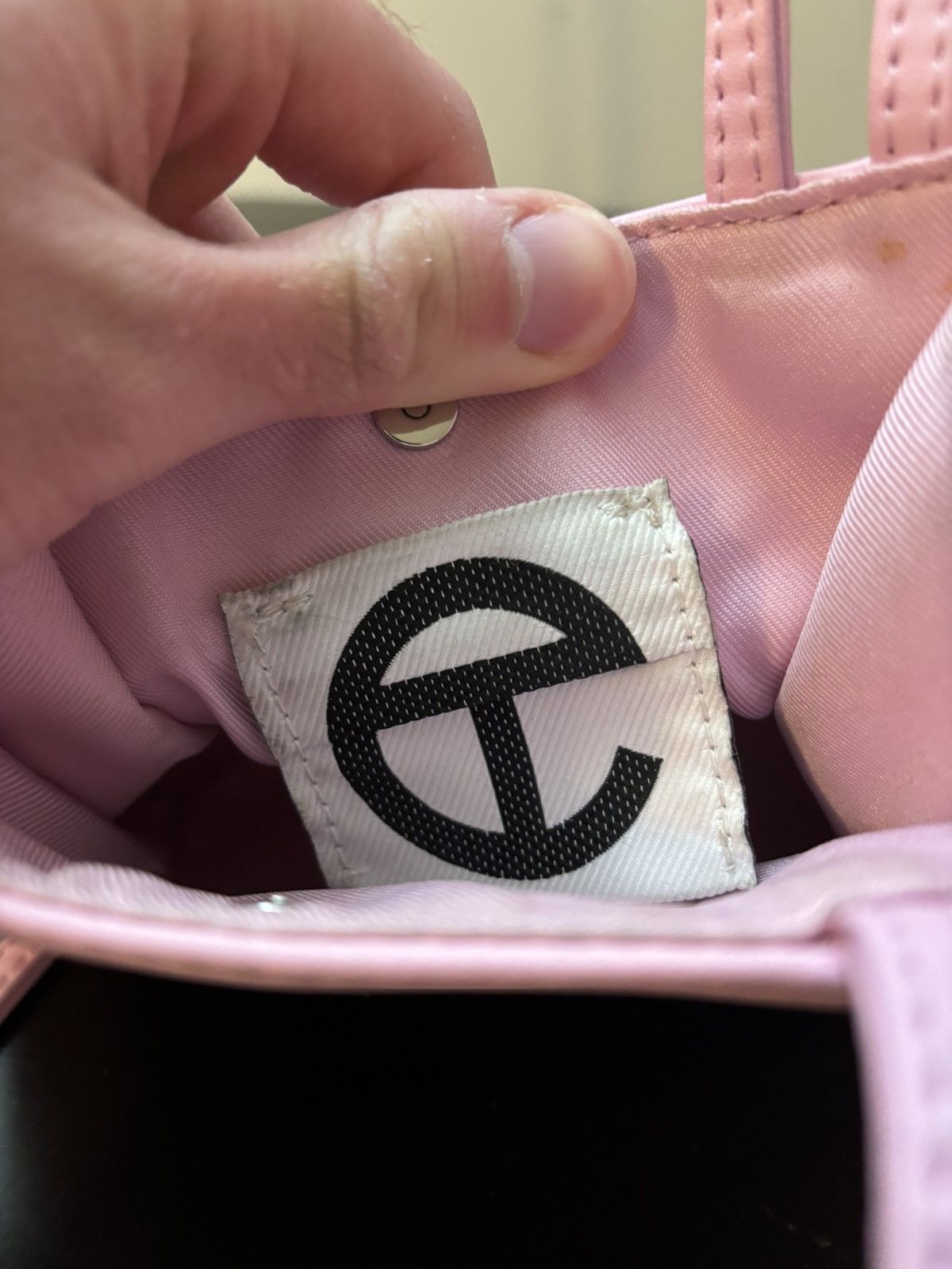 Telfar Telfar Small Leather Shopping Bag Pink Size ONE SIZE - 8 Thumbnail