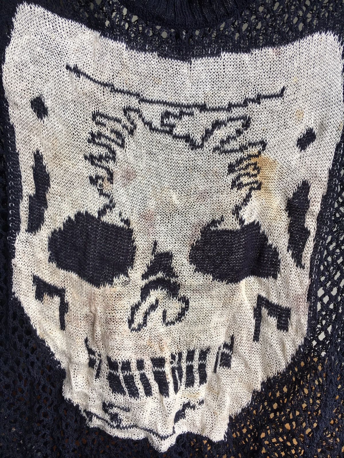 20471120 × If Six Was Nine Y2K skull navy fishnet sleeveless Size M / US 6-8 / IT 42-44 - 4 Thumbnail