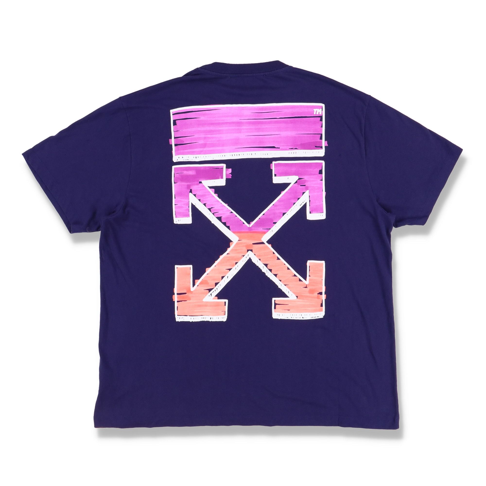 Off-White Blue Marker Arrows Logo Oversized T-Shirt Size US XXS / EU 40 - 1 Thumbnail