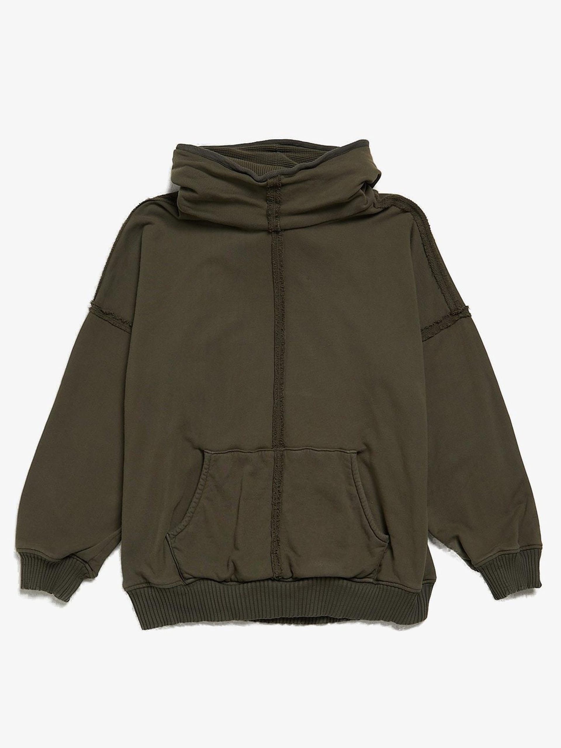 image of Greg Lauren Khaki Army High Tech Hoodie, Men's (Size 2XL)