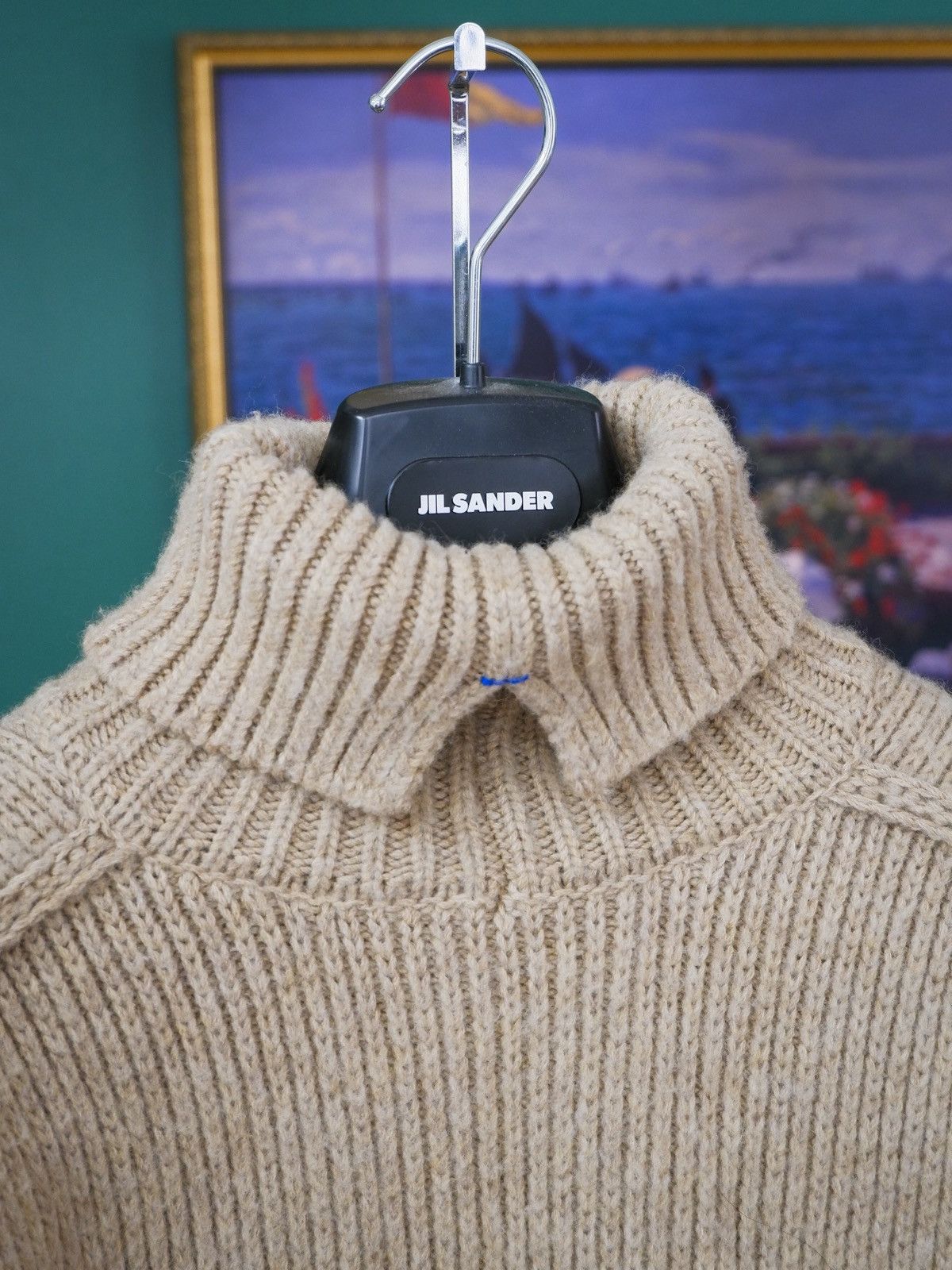 Burberry Beige Logo Plaque Turtleneck Size US M / EU 48-50 / 2 - 3 Thumbnail
