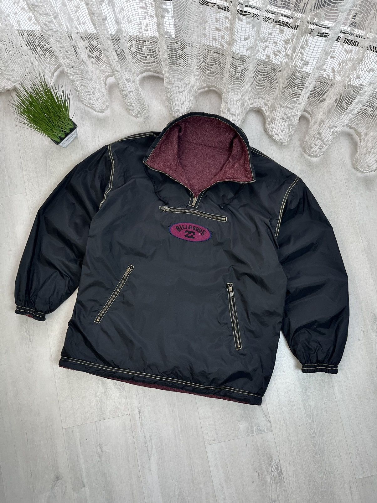 Billabong × Vintage Billabong Reversible Nylon Anorak Jacket Center Logo Vintage Size US L / EU 52-54 / 3 - 4 Thumbnail